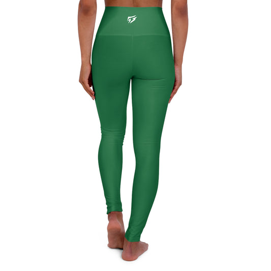 Flashlander Sportswear Zen High Waisted Yoga Leggings Dark Green (AOP) B