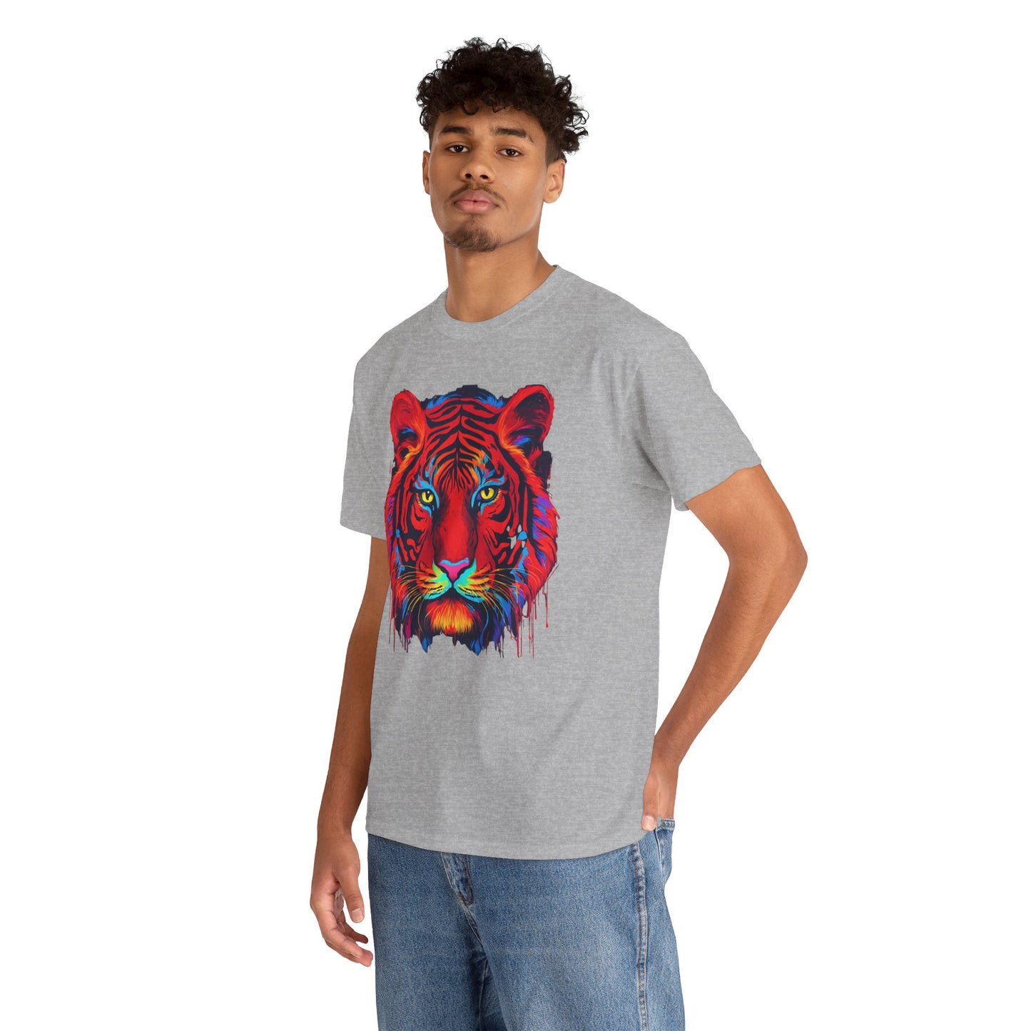 Majestuosa camiseta de Flashlander con diseño pop art de tigre rojo