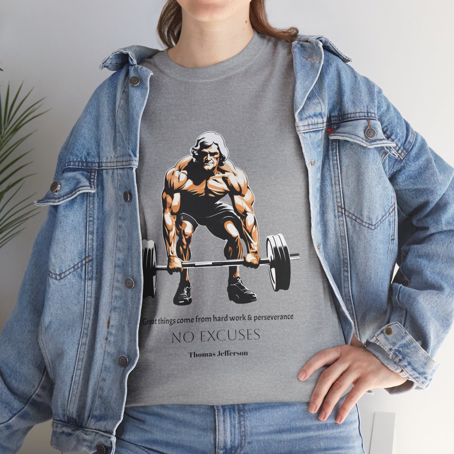 Thomas Jefferson Bodybuilder Shirt - Flashlander Great Things Come From Hard Work And Perseverance, No excuses Graphic Tee