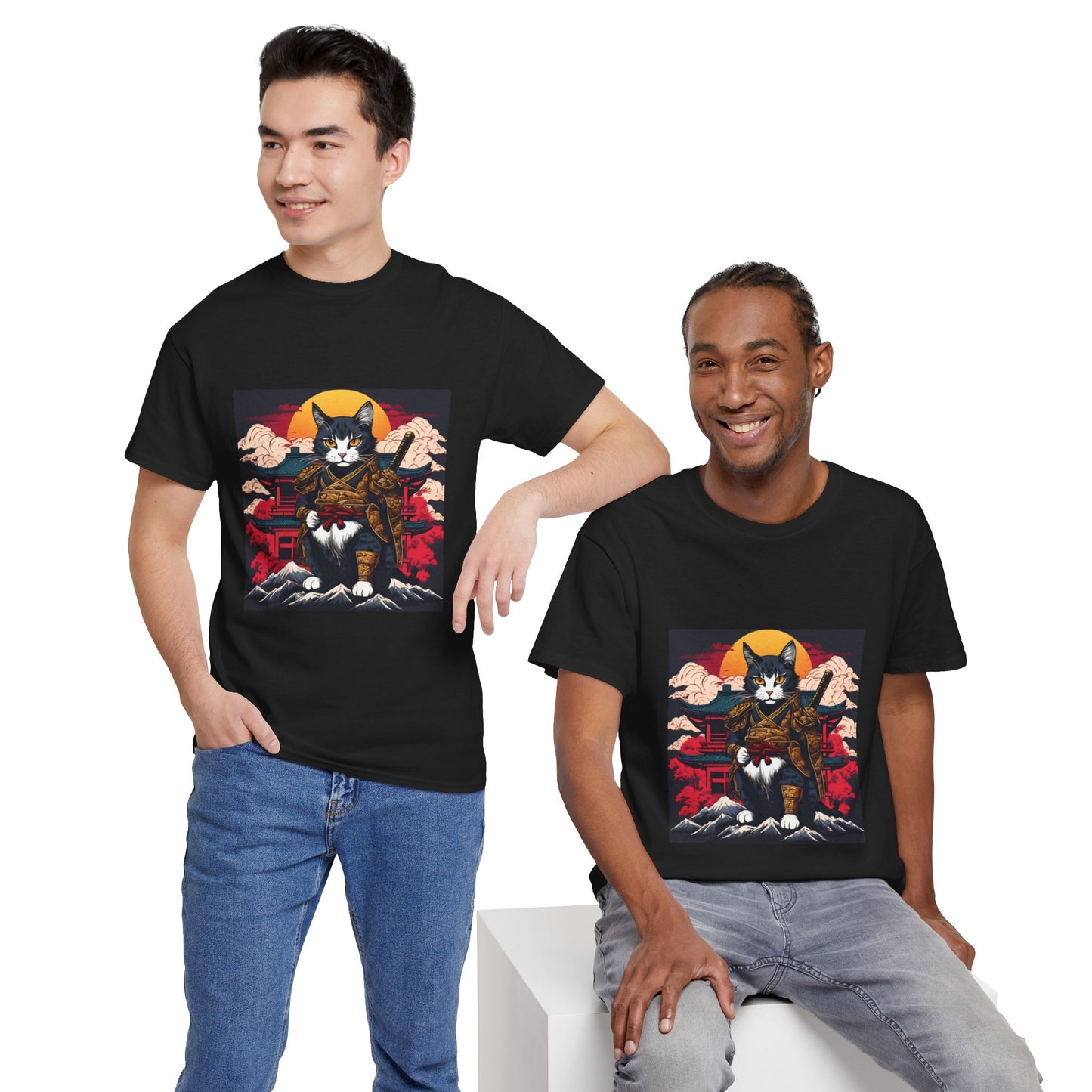 Samurai Cat Cartoon Anime - Flashlander Gym Shirt