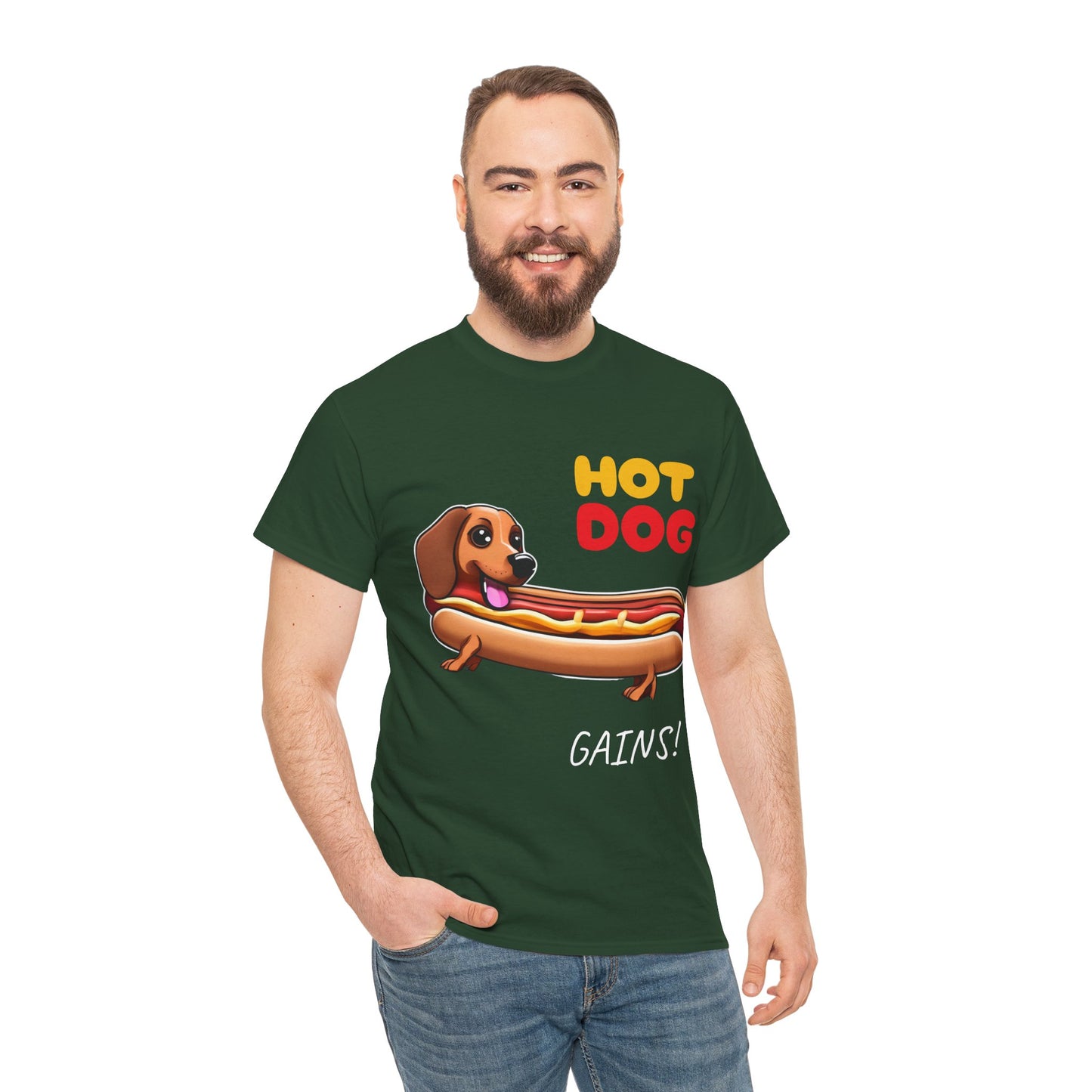 Hot Dog Gains Dachshund Dog - Flashlander Gym Shirt