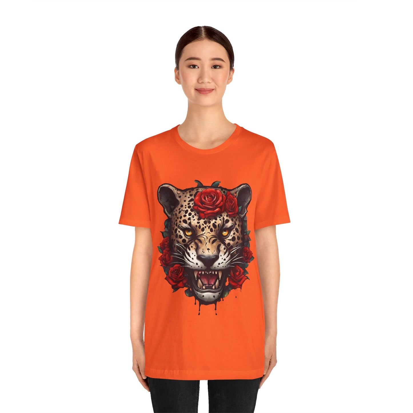 Jaguar Flames and Roses Graphic Tee Flashlander