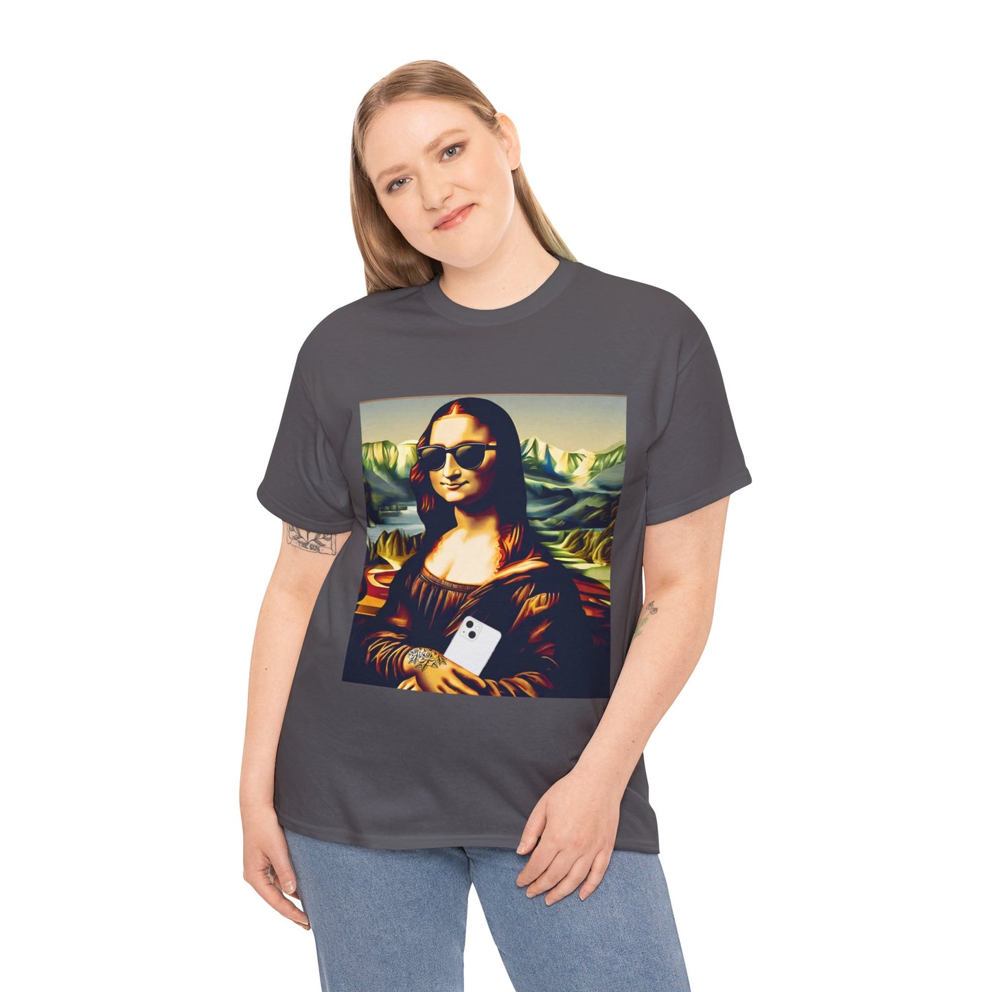 Funny modern Mona Lisa - Flashlander Gym Shirt