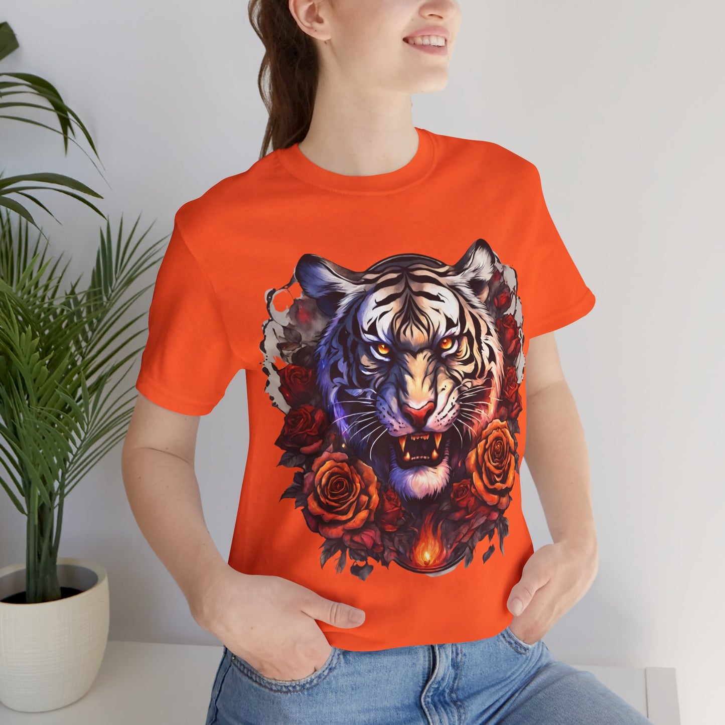 White Tiger Flames Flashlander Gym Shirt