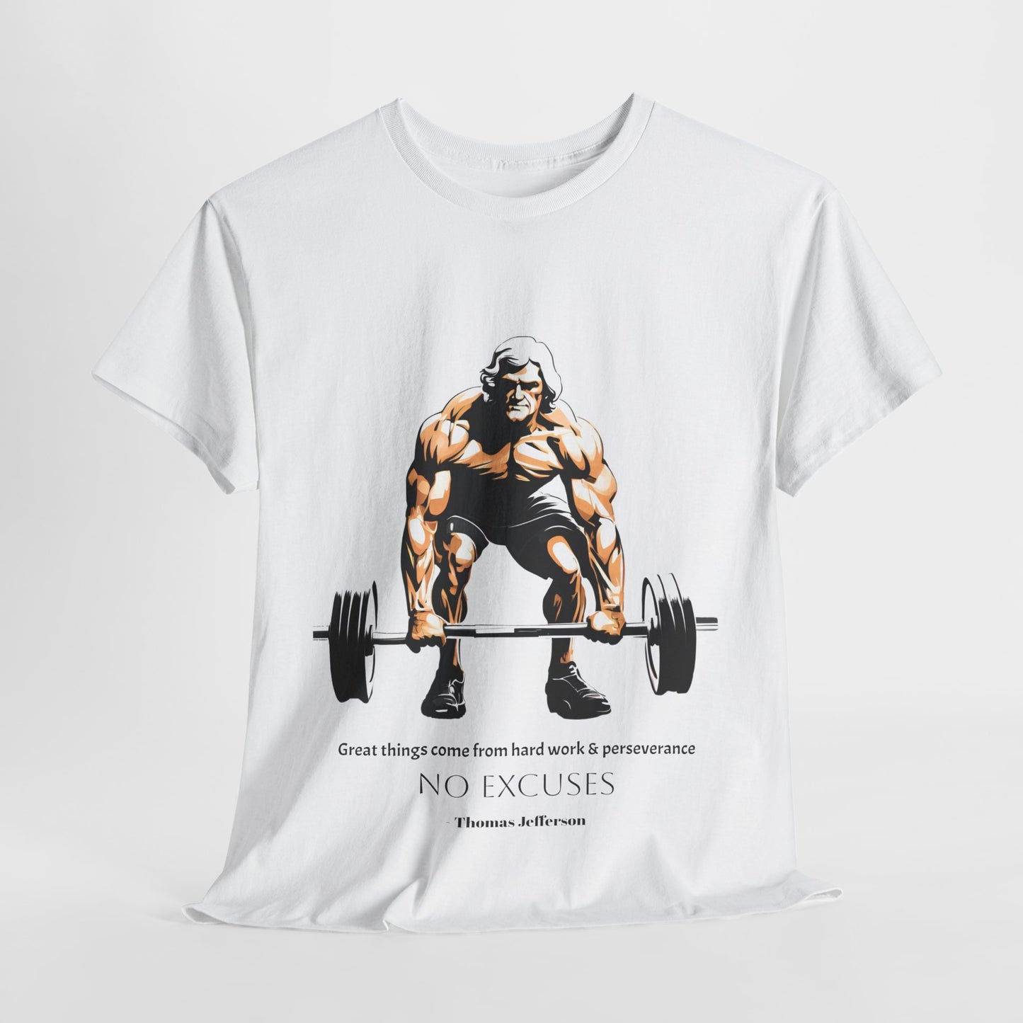 Thomas Jefferson Bodybuilder Shirt - Flashlander Great Things Come From Hard Work And Perseverance, No excuses Graphic Tee