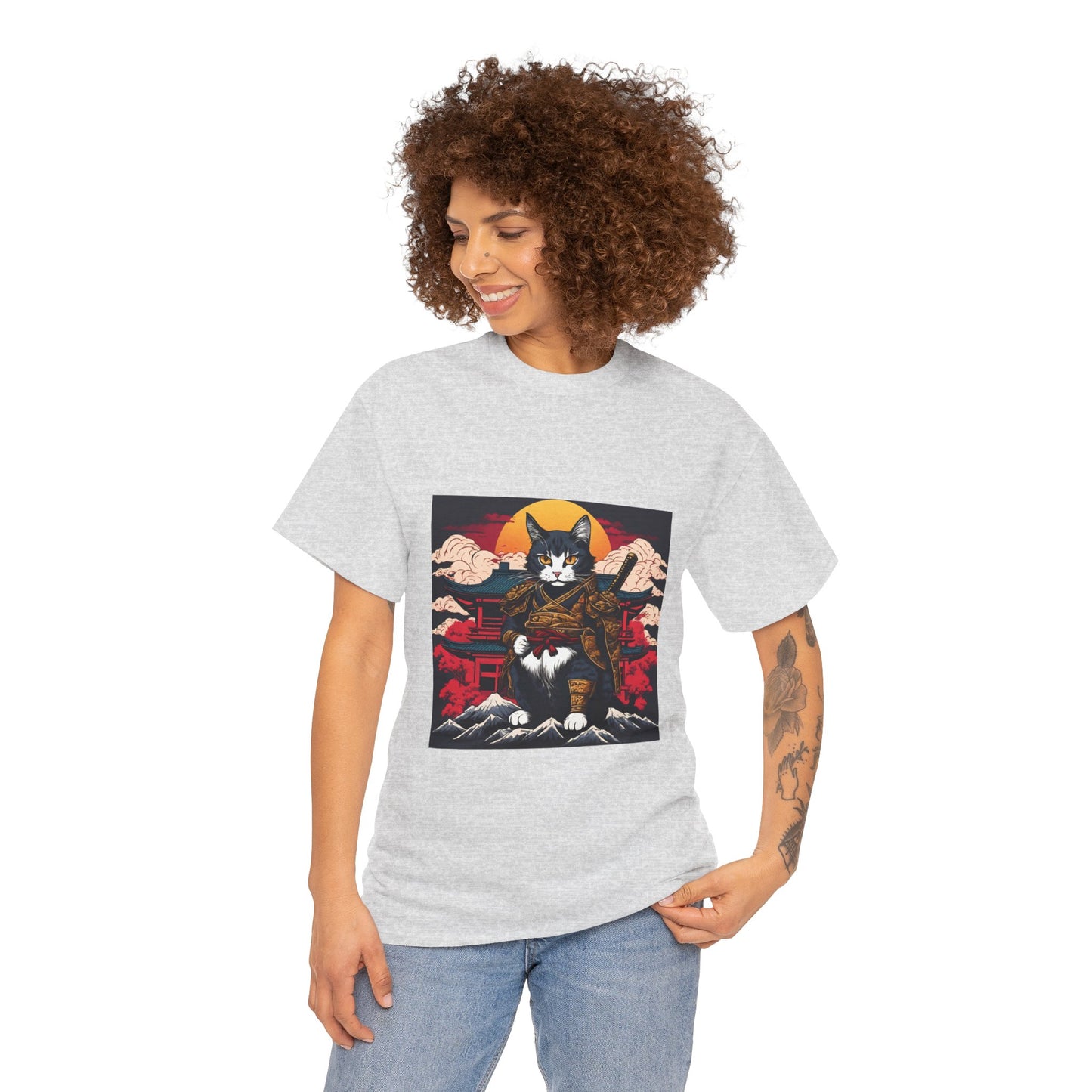 Samurai Cat Cartoon Anime - Flashlander Gym Shirt