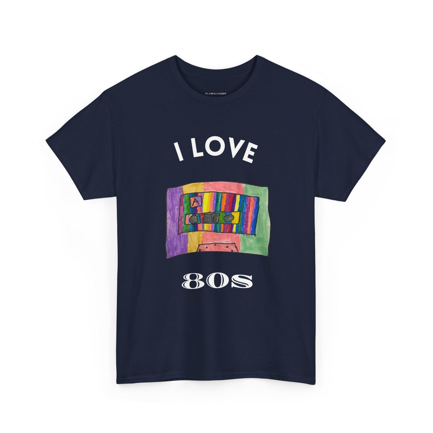 Retro Vibes Art Pop Cassette Tape I Love 80's - Flashlander Gym Shirt