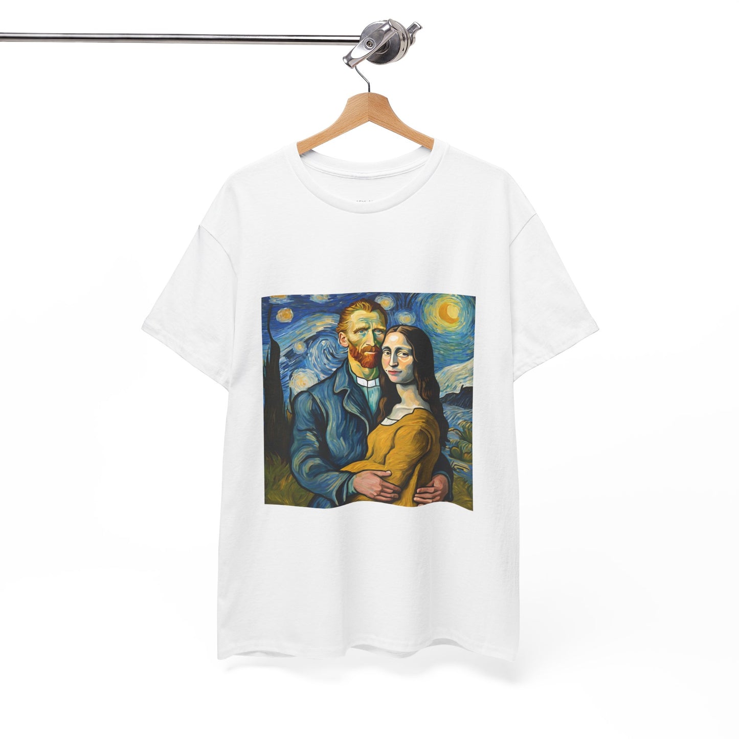 Funny Mona Lisa with Vincent Van Gogh Starry Night - Flashlander Gym Shirt