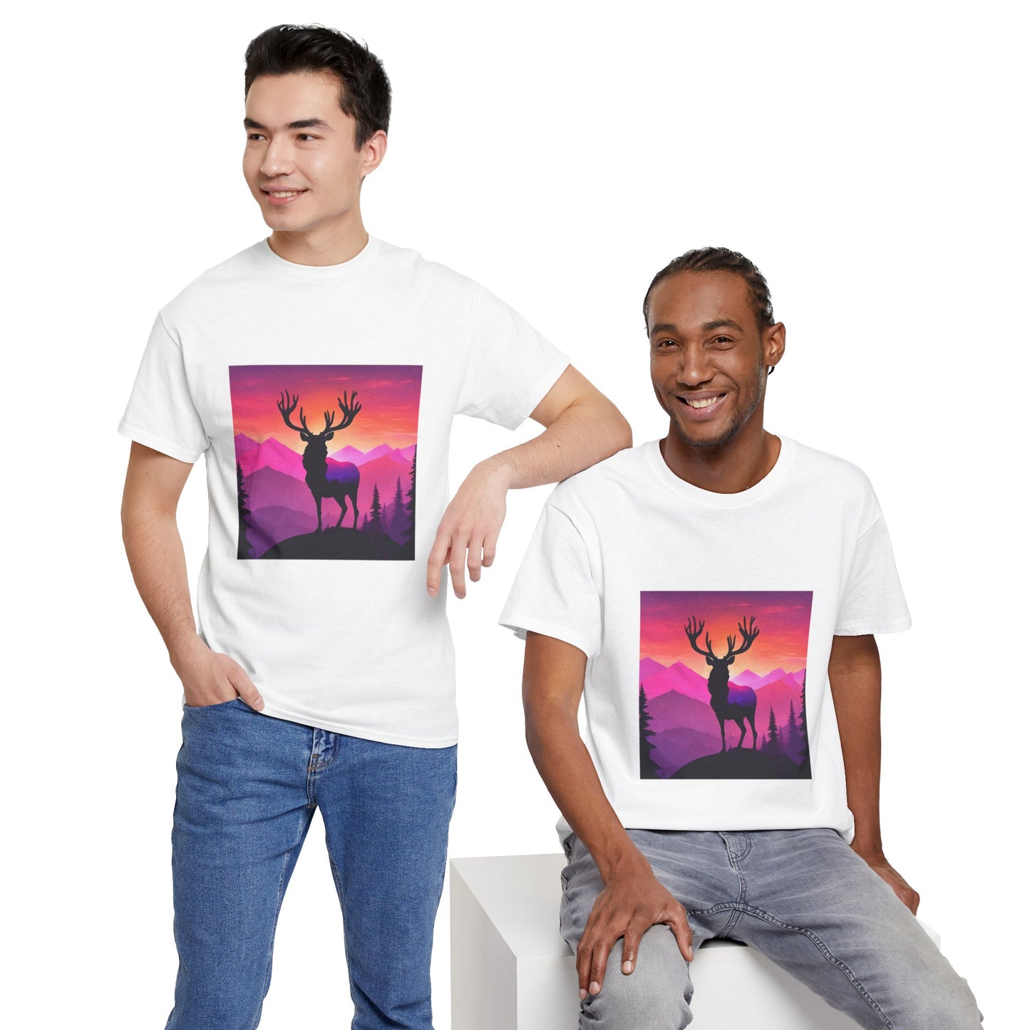 Deer Majestic Sunset Flashlander Gym Shirt