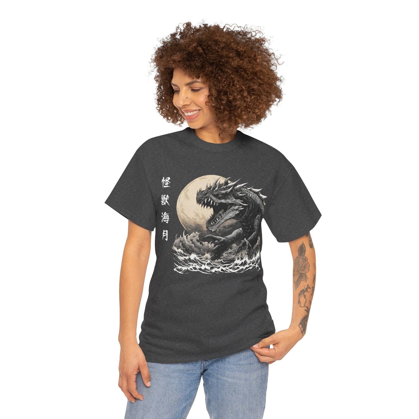 T-shirt de sport Flashlander, le monstre marin Kraken émerge, menace au clair de lune