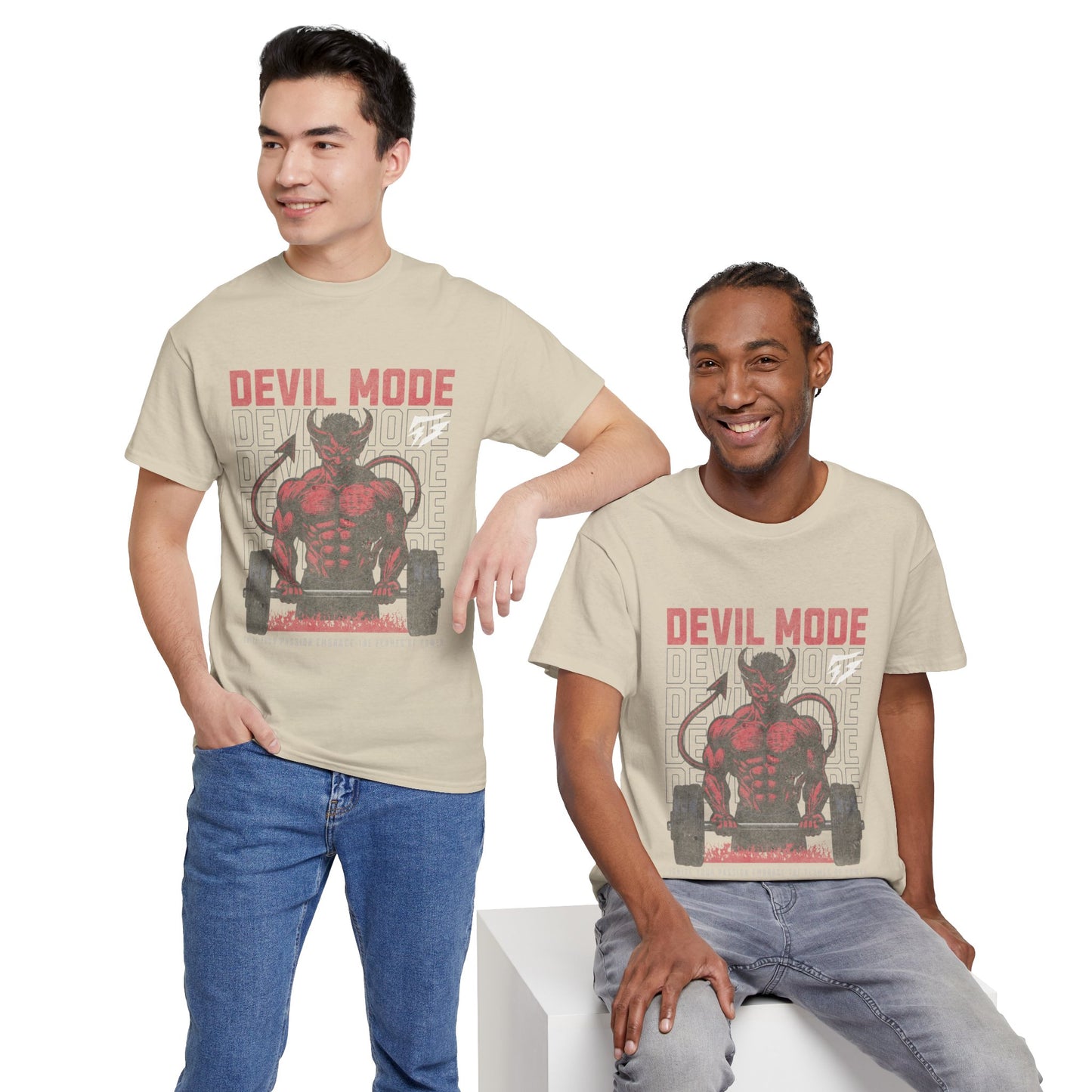 Devil Mode Gym Shirt Flashlander Cotton Unisex Charcoal Black Performance Graphic Tee