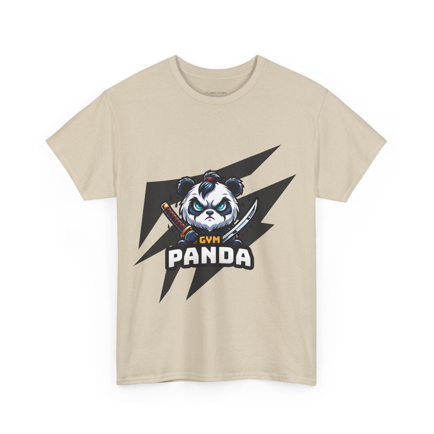 Panda Gym Samurai Shirt Flashlander Performance T-Shirt Cotton Unisex Charcoal Black Graphic Tee