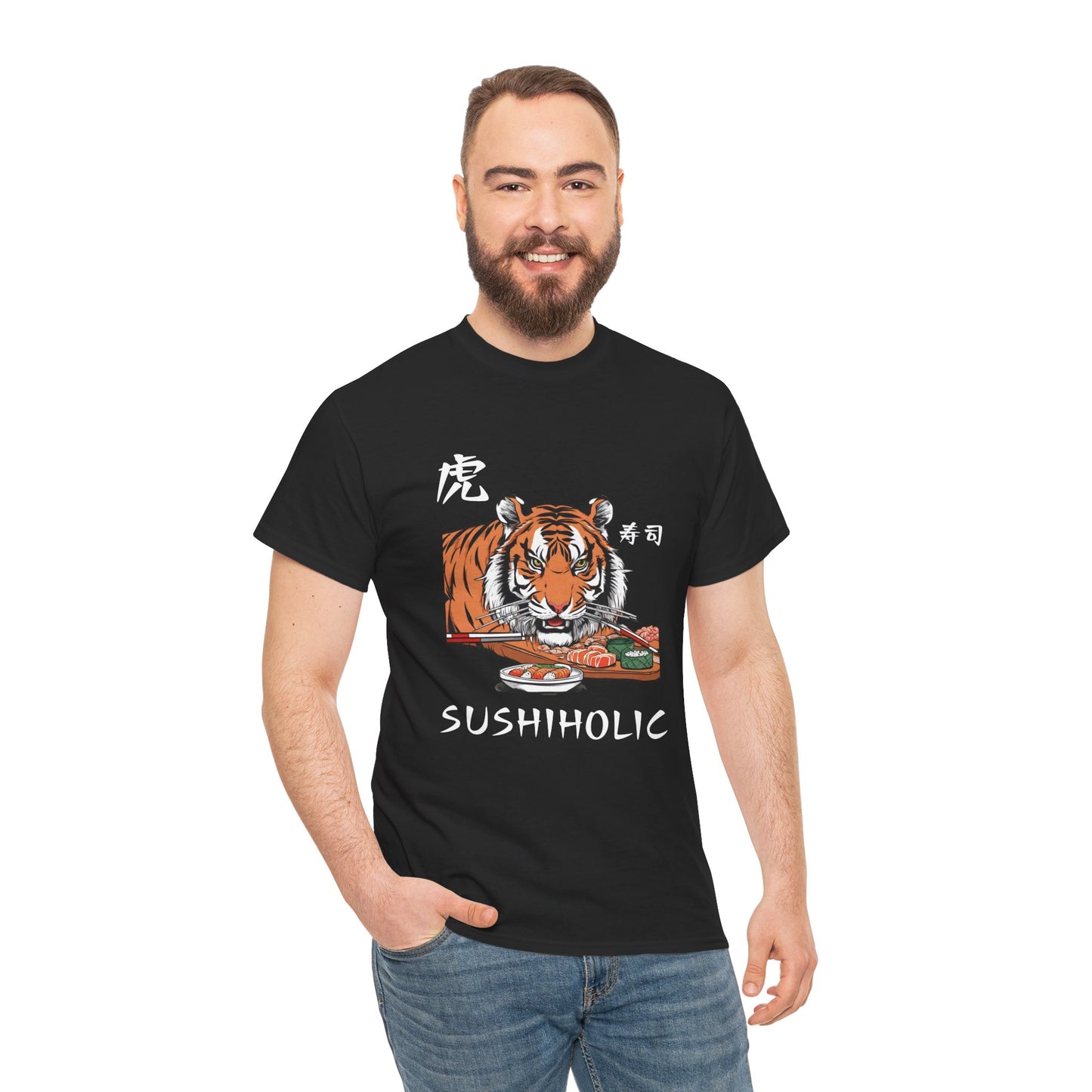 Tiger Sushi Lovers Sushiholic Graphic Tee Flashlander