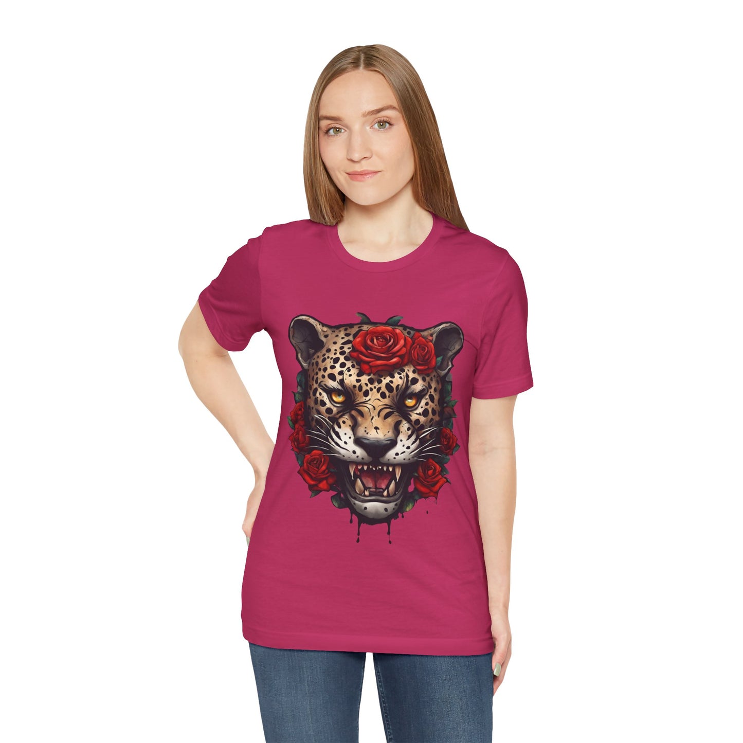 Jaguar Flames and Roses Graphic Tee Flashlander