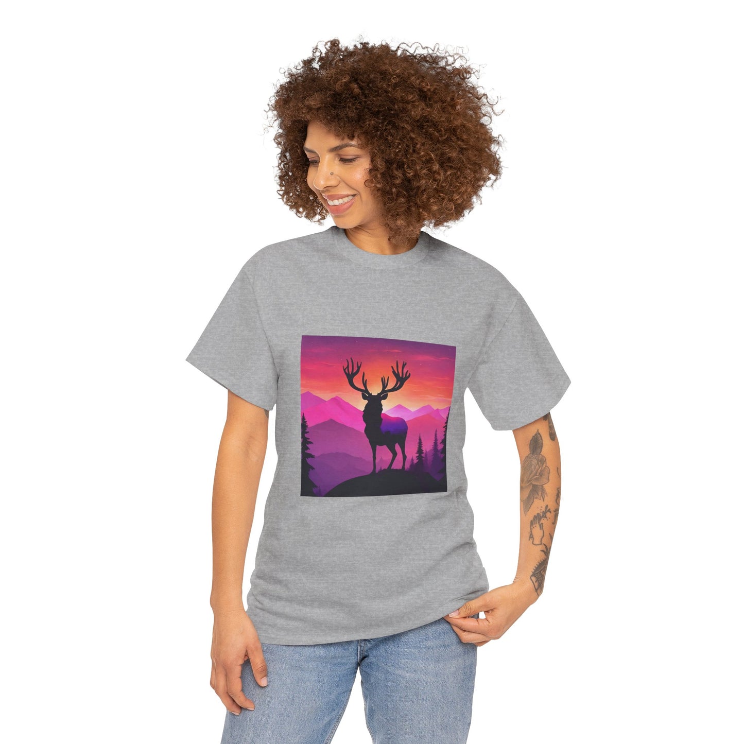 Deer Majestic Sunset Flashlander Gym Shirt