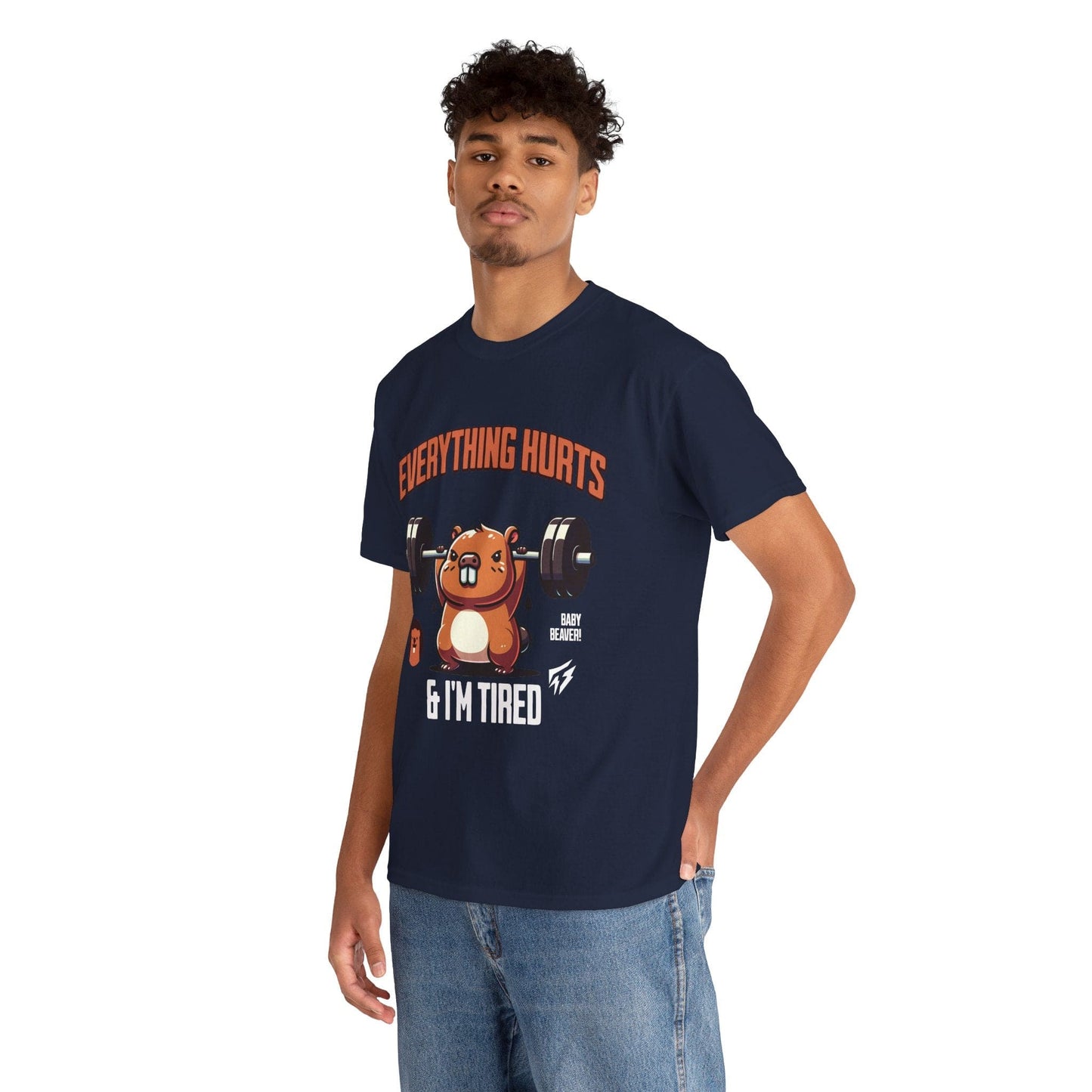 T-shirt de sport Beaver Everything Hurts &amp; I'm Tired T-shirt de sport Flashlander en coton unisexe noir anthracite T-shirt graphique de performance