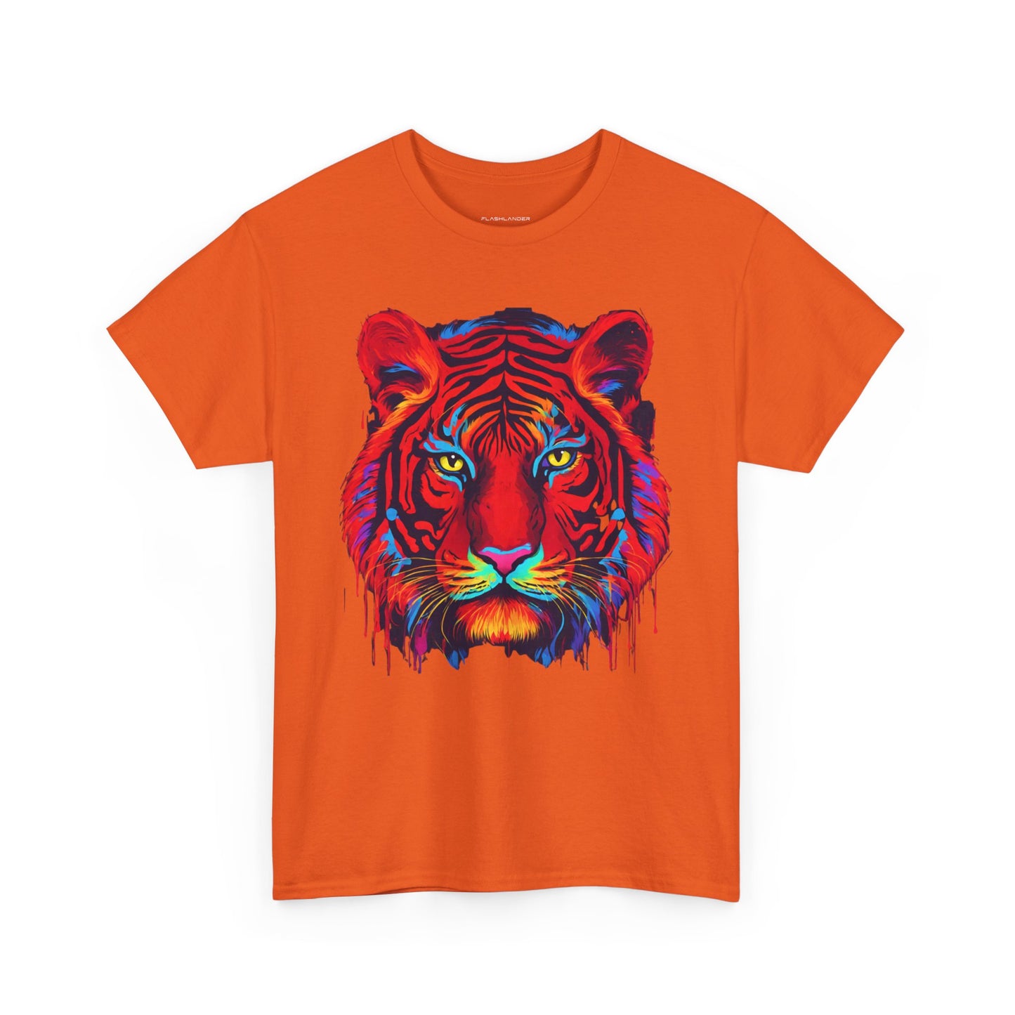 Majestuosa camiseta de Flashlander con diseño pop art de tigre rojo