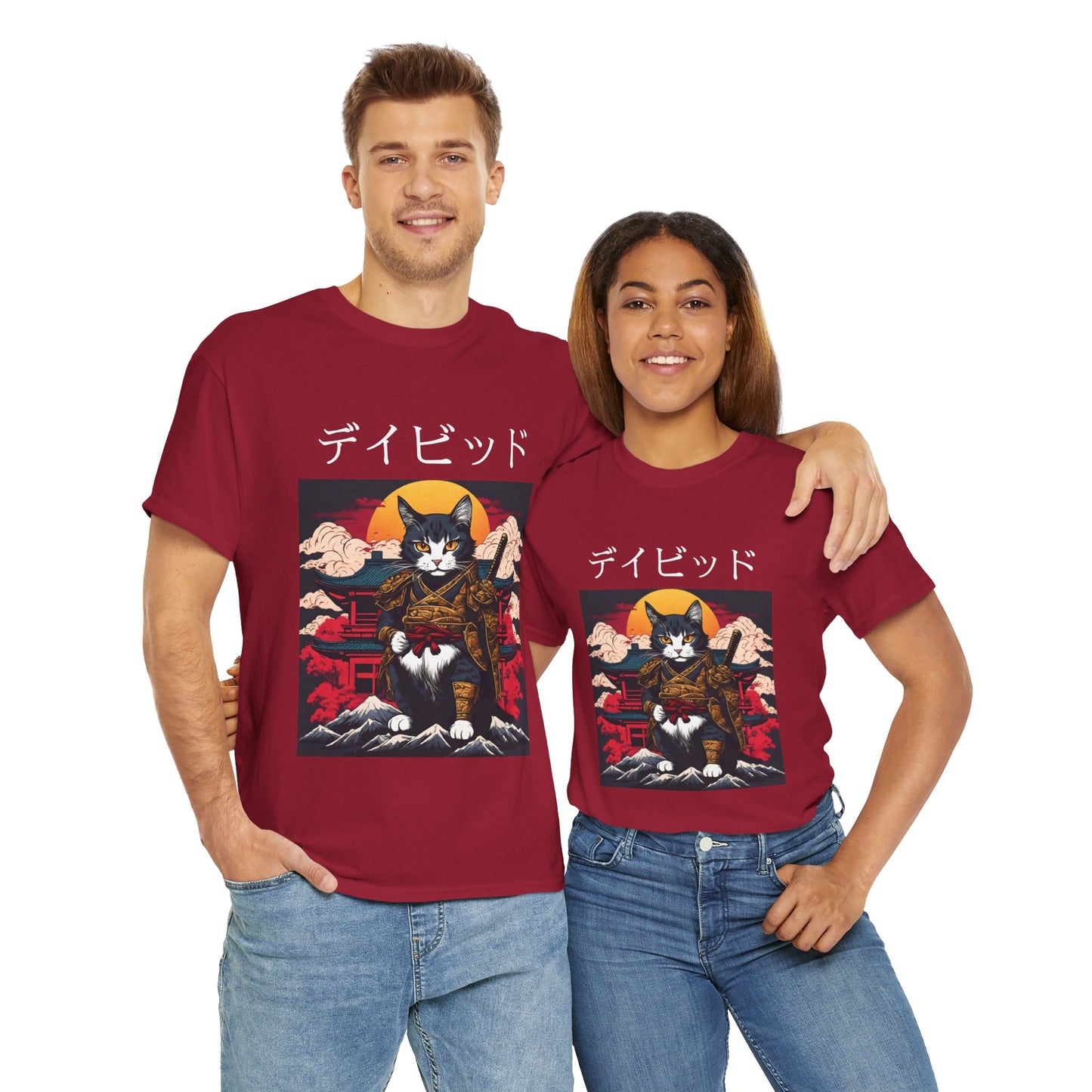 Custom Japanese Shirt Your Name Shirt Personalized Japanese T-Shirt Samurai Cat Anime Tee Your Text Hiragana Katakana Kanji Women Men Shirt