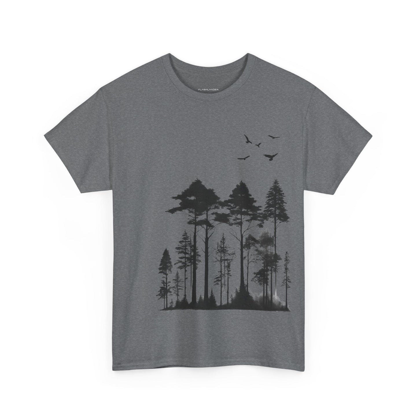 Camisa del bosque de pinos Camiseta unisex de algodón pesado Flashlander