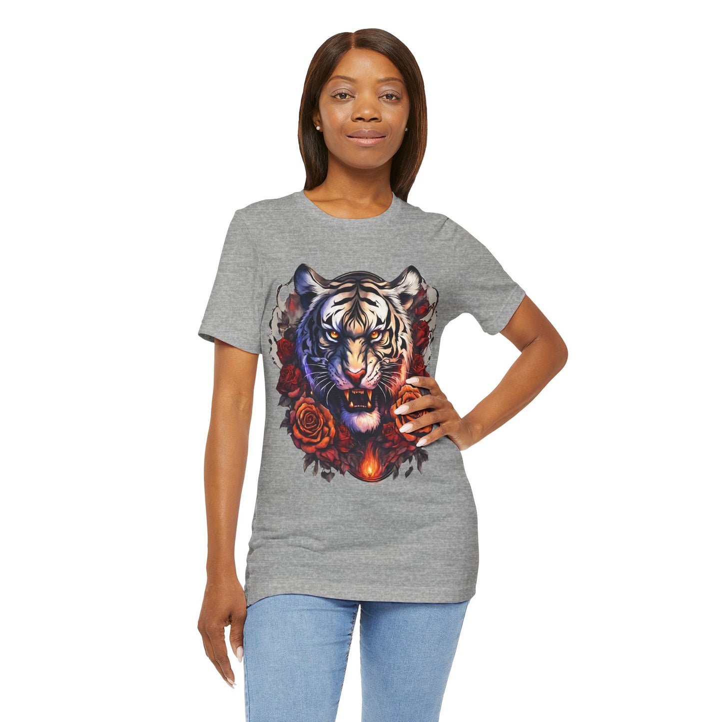 White Tiger Flames Flashlander Gym Shirt