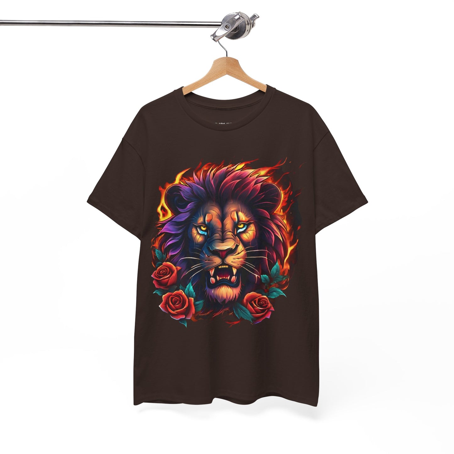 Lion Flames and Roses T-Shirt Flashlander