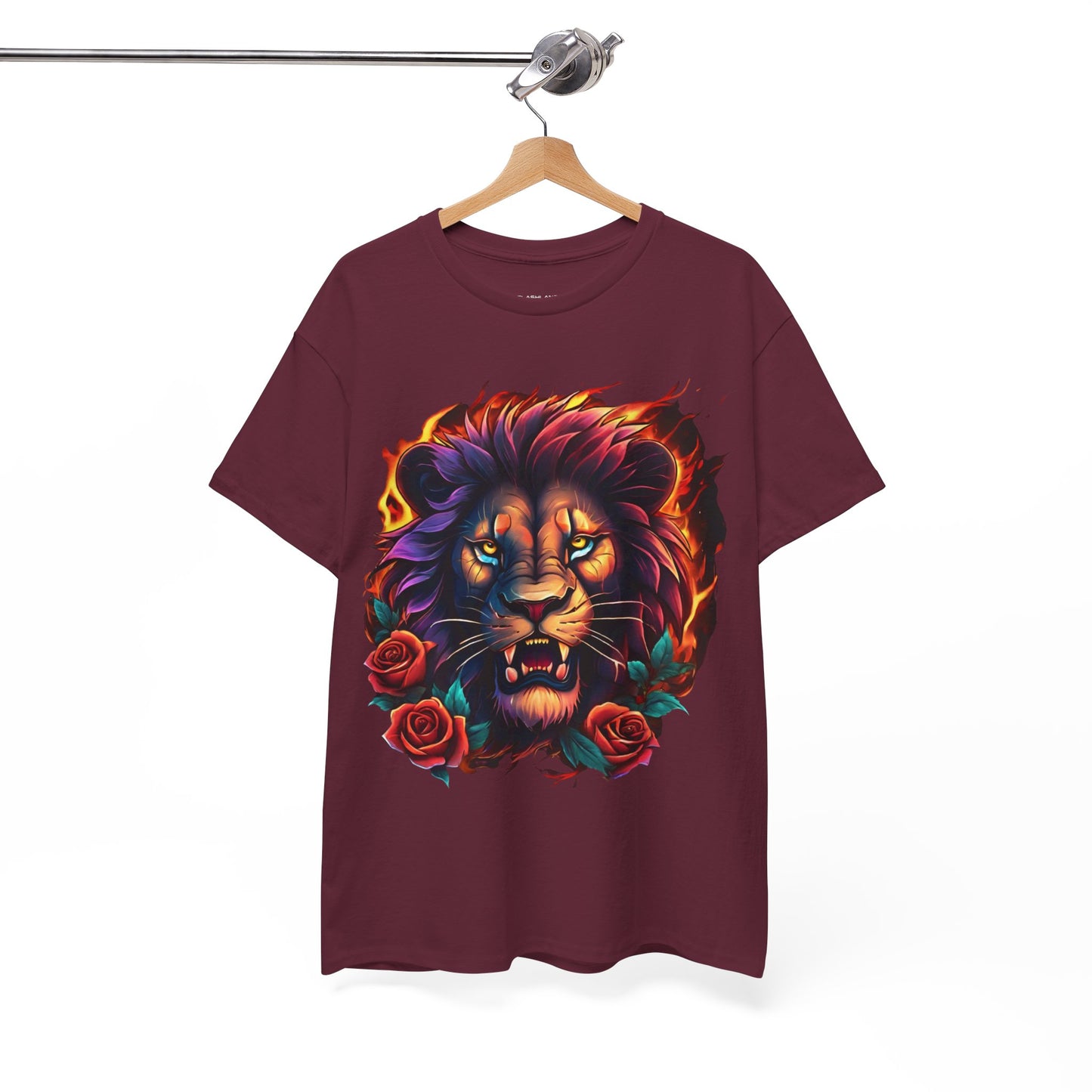 Lion Flames and Roses T-Shirt Flashlander