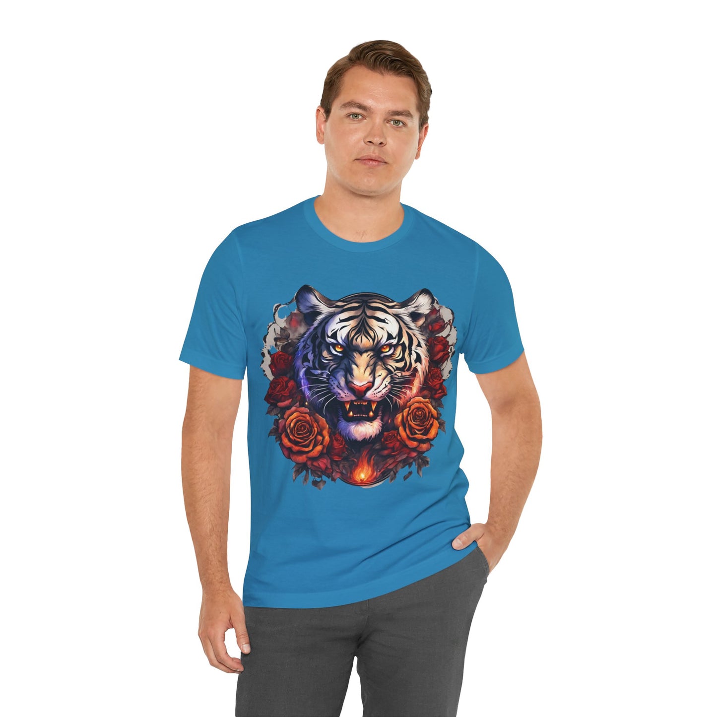 White Tiger Flames Flashlander Gym Shirt