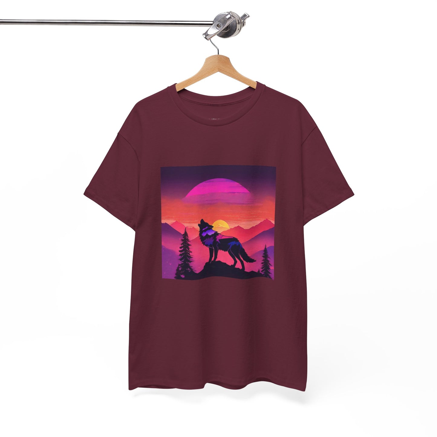 Wolf Majestic Sunset Gaphic Tee Flashlander