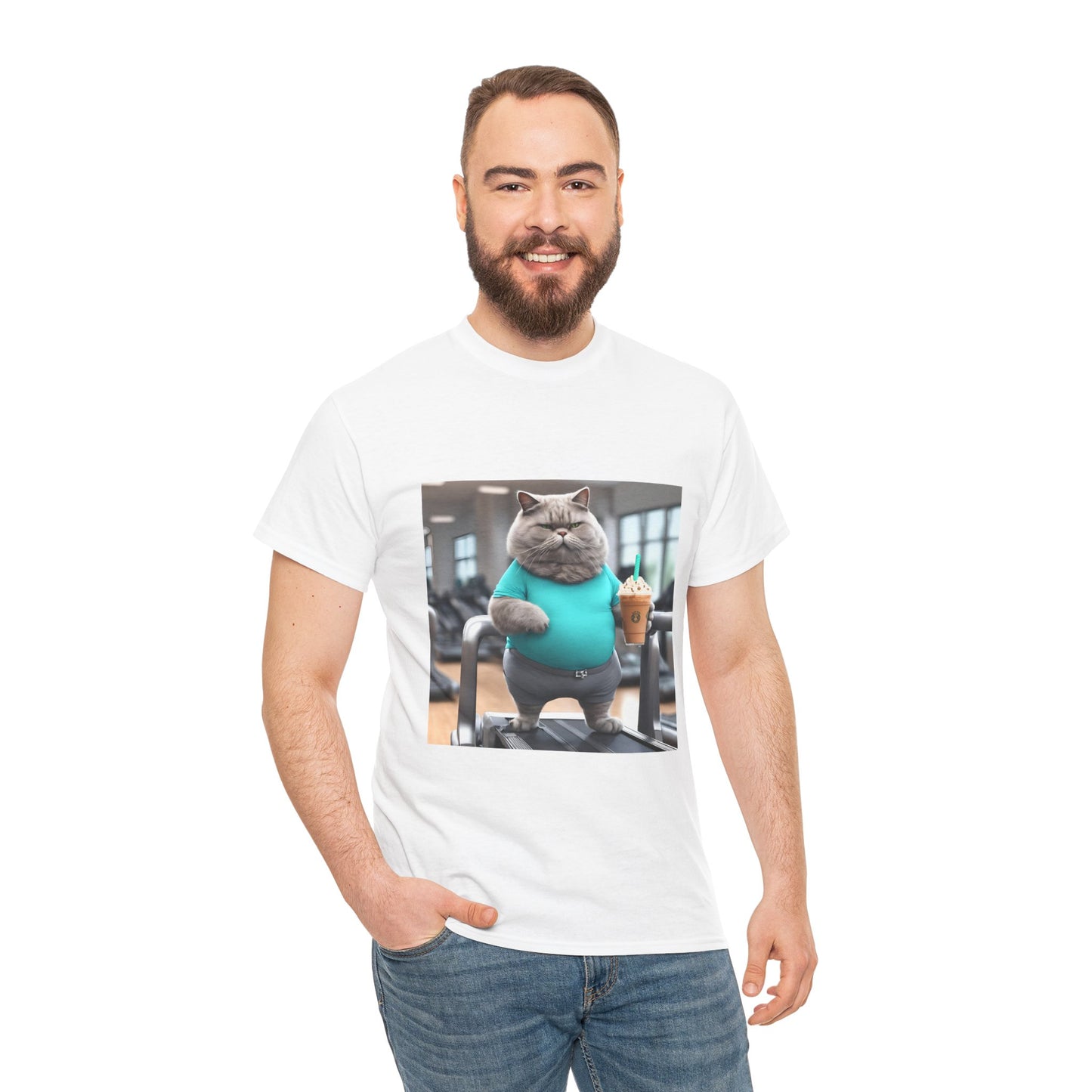 Funny Fat Cat On The Treadmill - Flashlander Gym Shirt