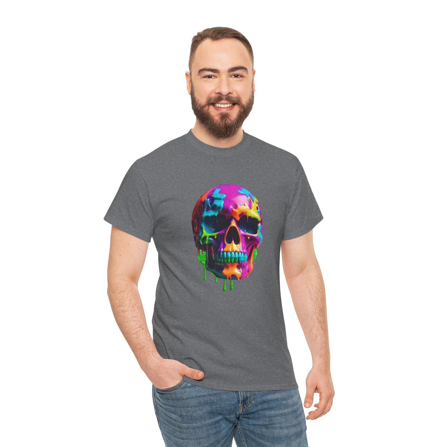 Camiseta con calavera de fusión de neón Flashlander