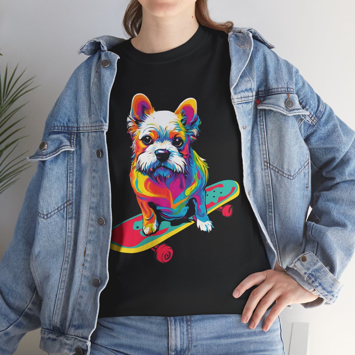 Pop Art Skateboarding Dog Flashlander Gym Shirt