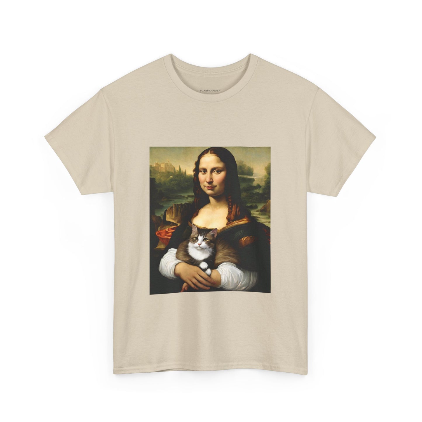 Mona Lisa with Cat - Flashlander Gym Shirt