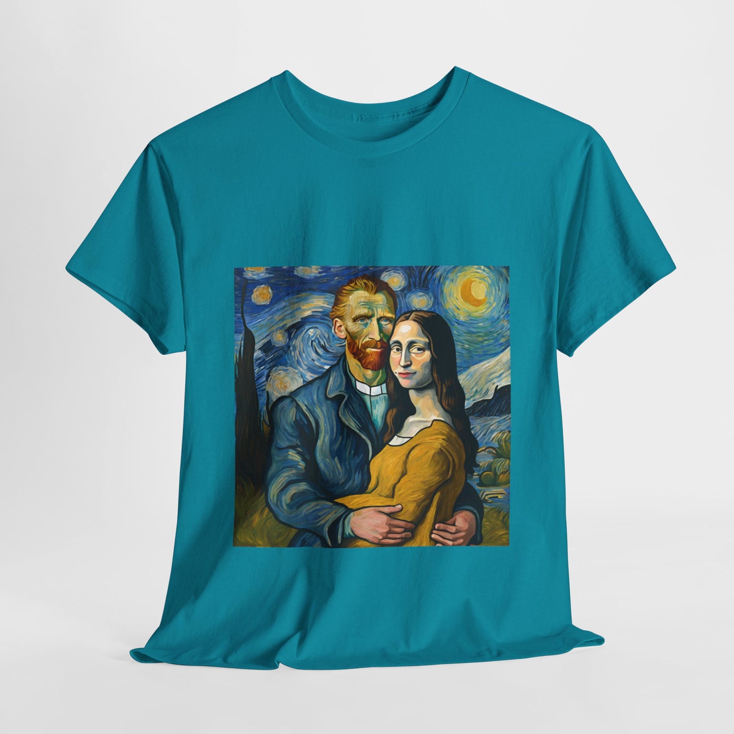 Funny Mona Lisa with Vincent Van Gogh Starry Night - Flashlander Gym Shirt