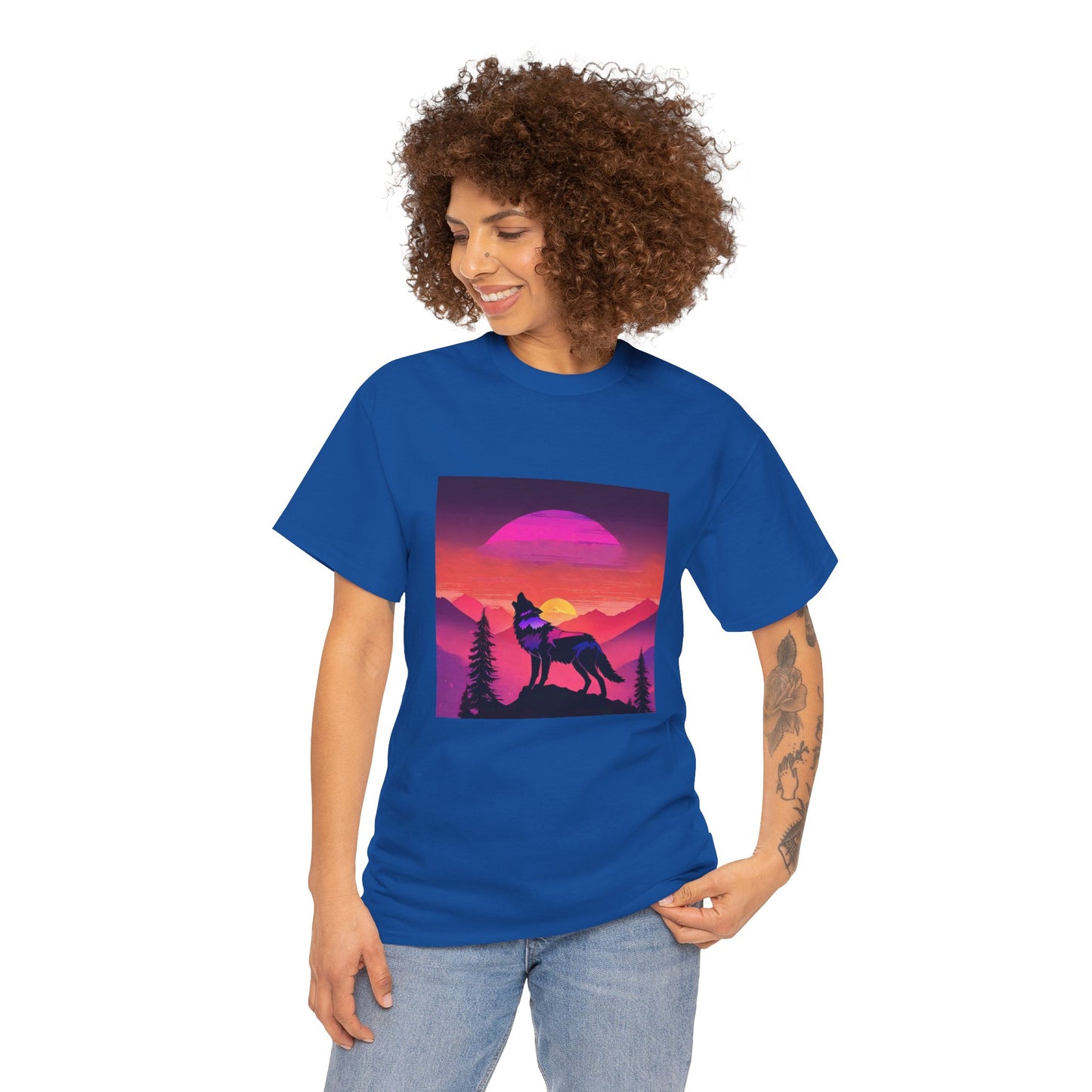 Wolf Majestic Sunset Gaphic Tee Flashlander