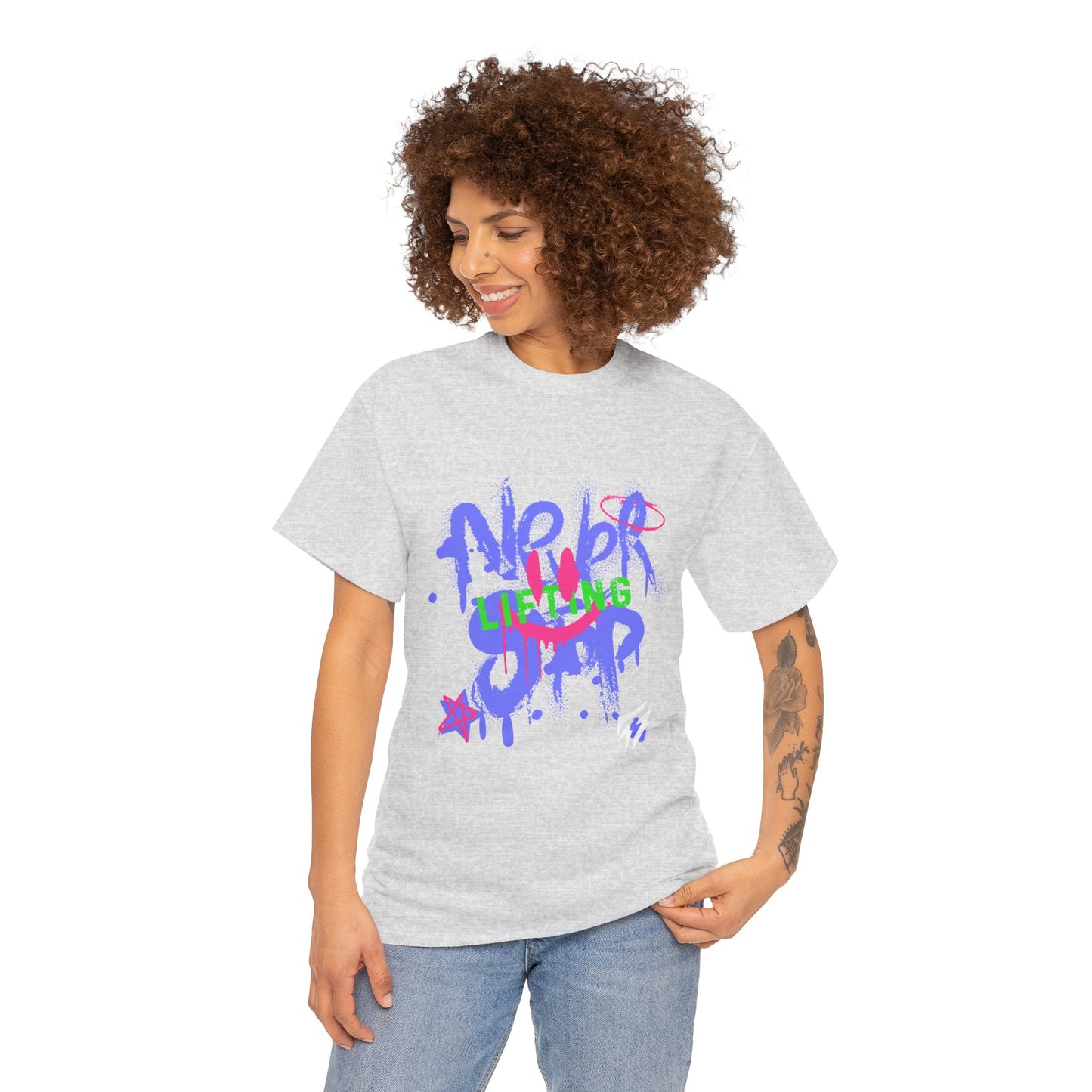 T-shirt de sport Graffiti Flashlander - Never Stop Lifting Gris