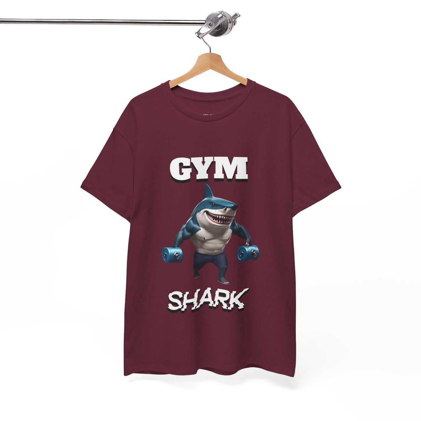 Gym Shark Performance Shirt Flashlander Cotton Unisex Charcoal Black Graphic Tee