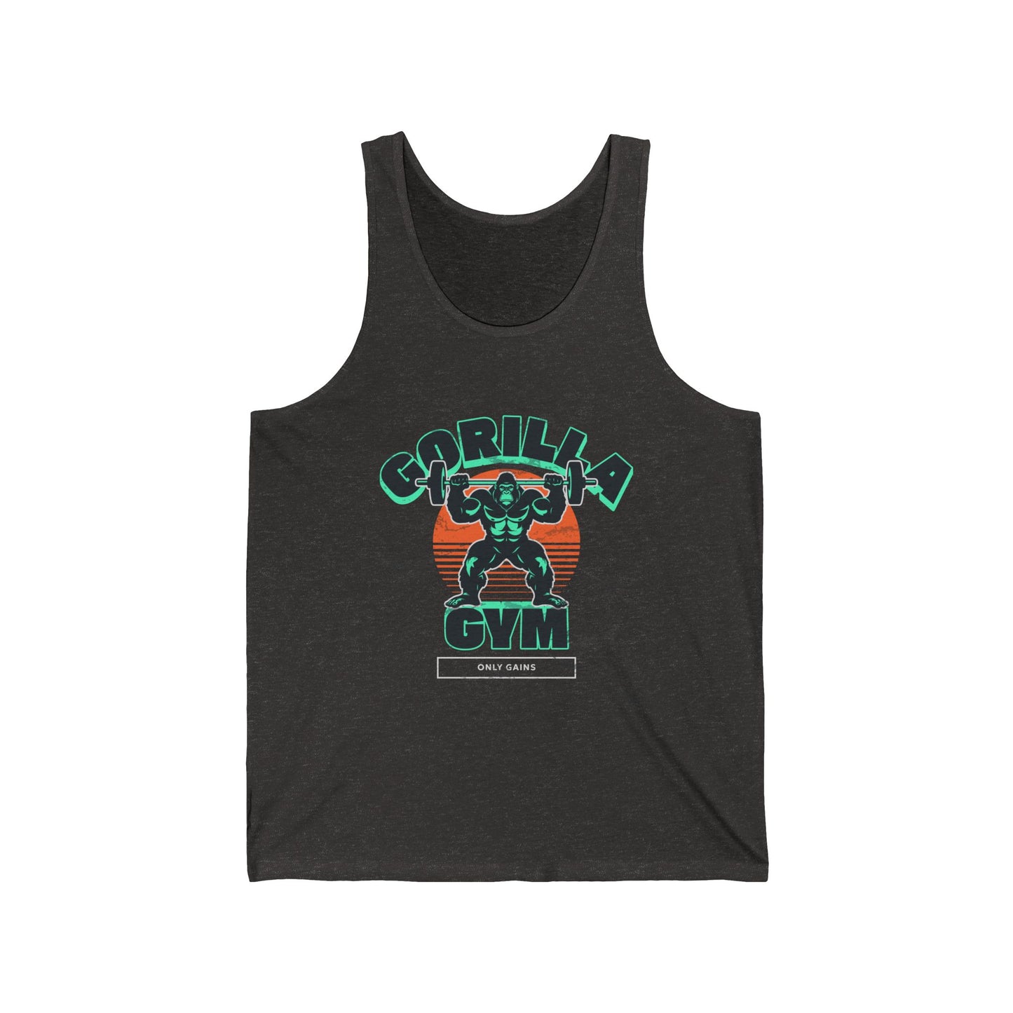 Gorilla Gym Bodybuilding Cotton Unisex Jersey Tank Flashlander Charcoal Black