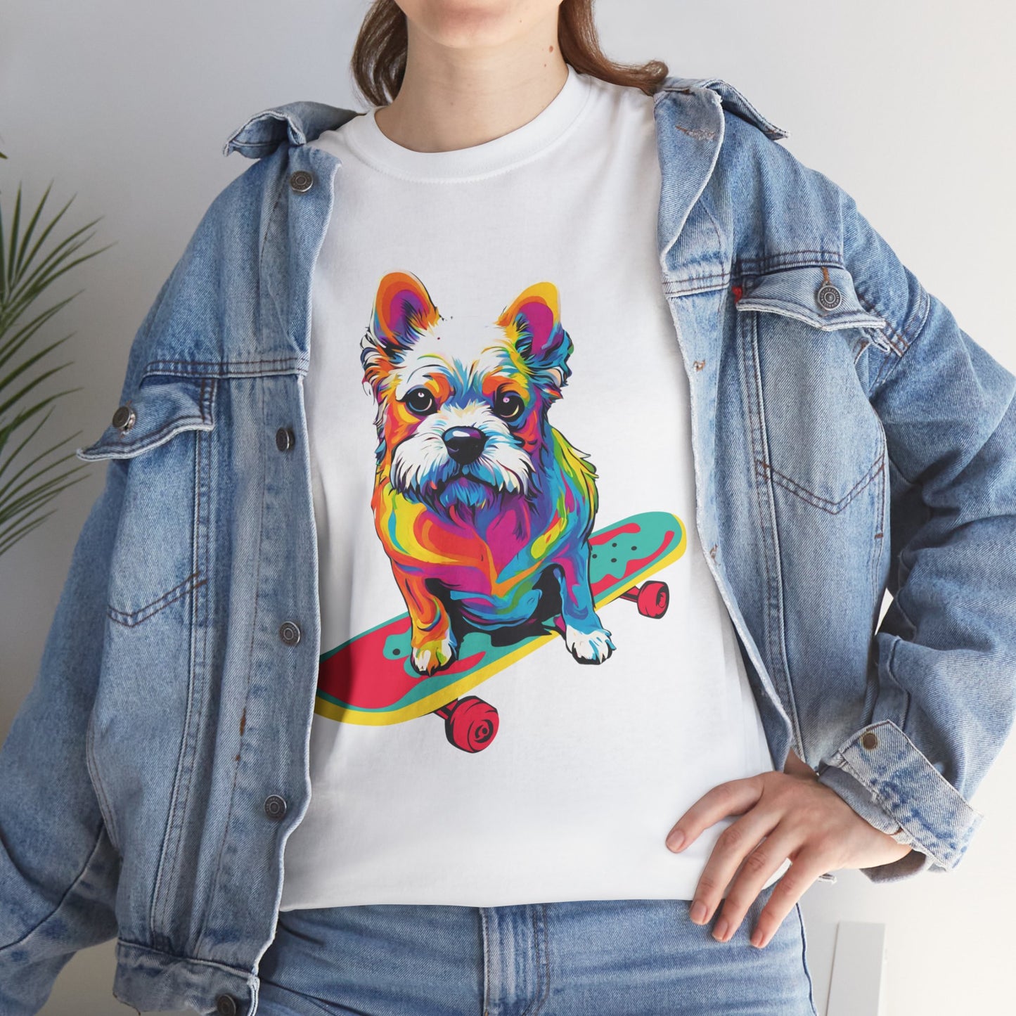 Pop Art Skateboarding Dog Flashlander Gym Shirt