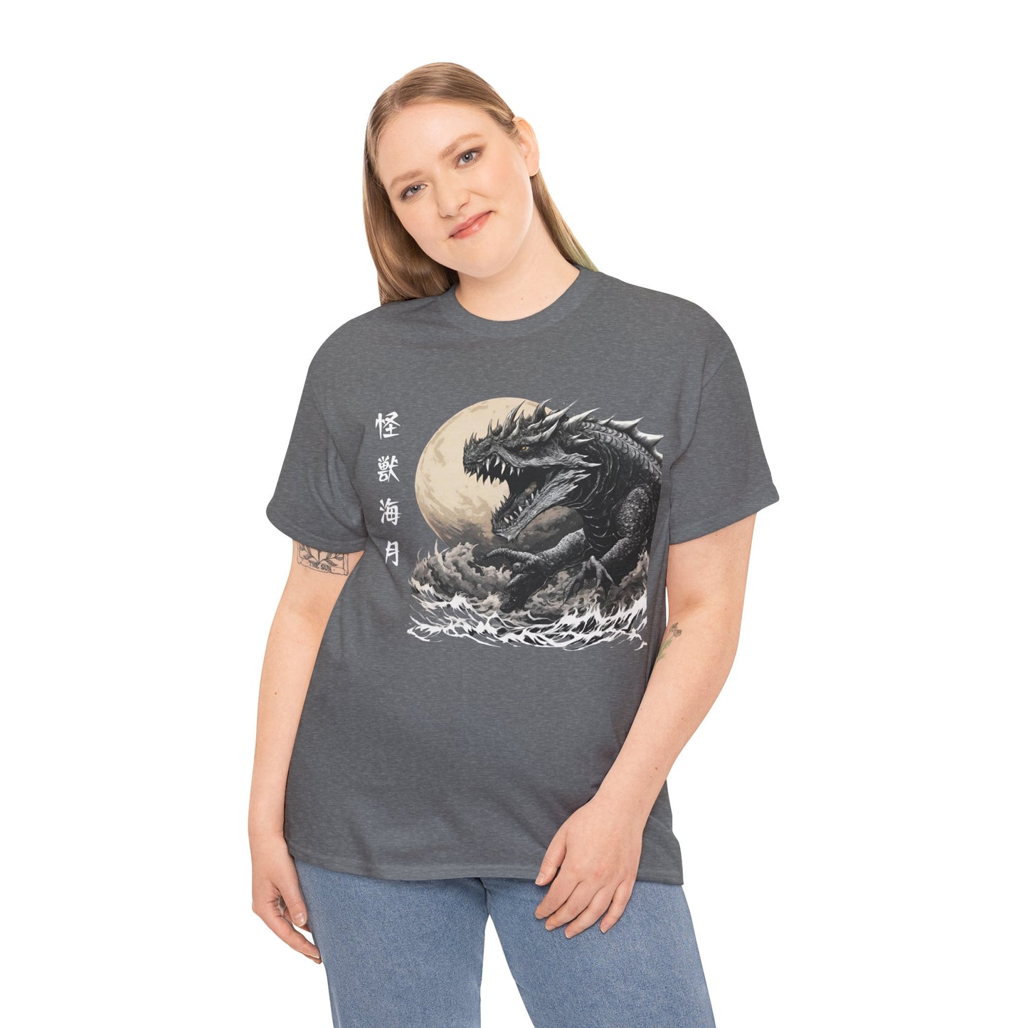 T-shirt de sport Flashlander, le monstre marin Kraken émerge, menace au clair de lune