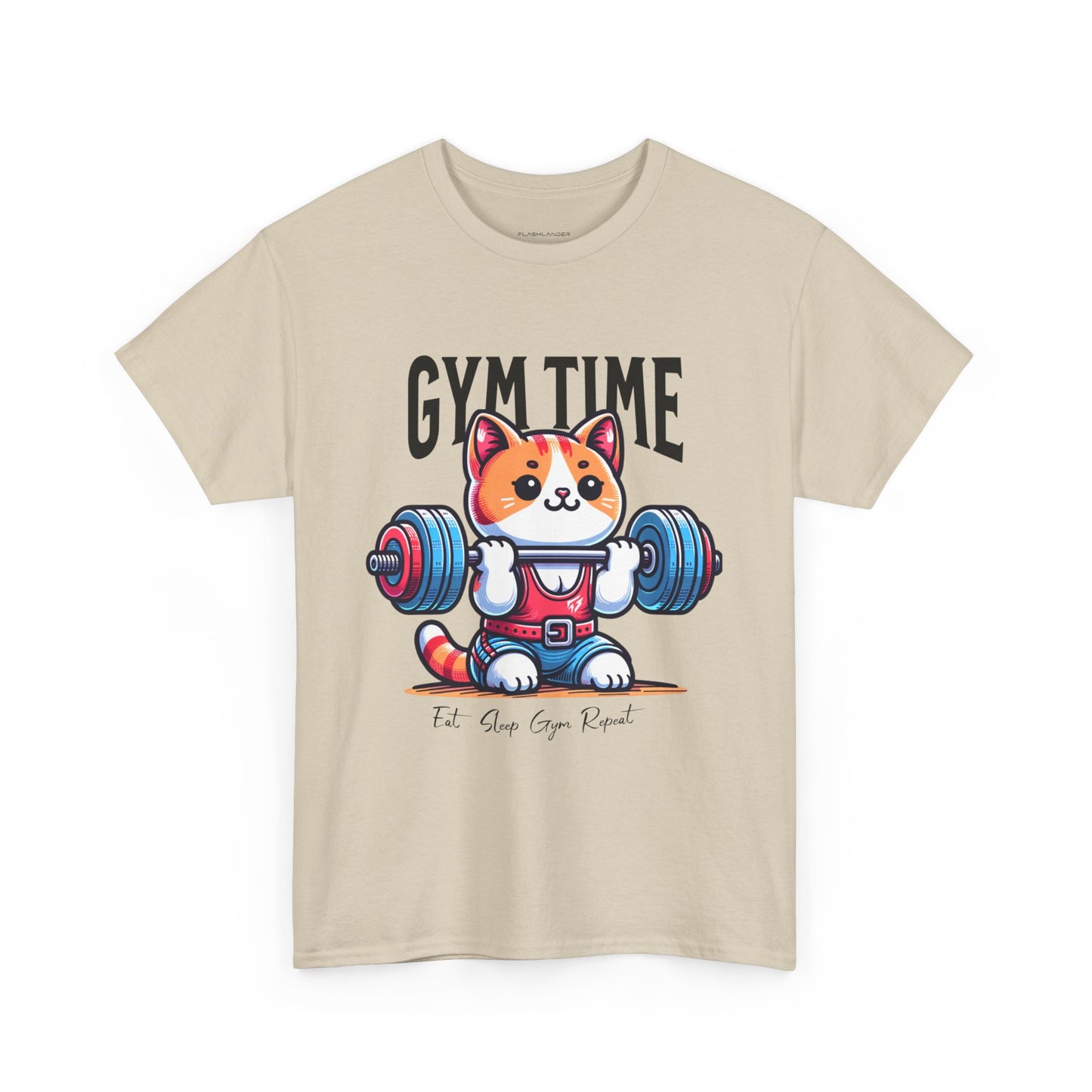 Cute Cat Gym Time Shirt Flashlander Graphic Tee