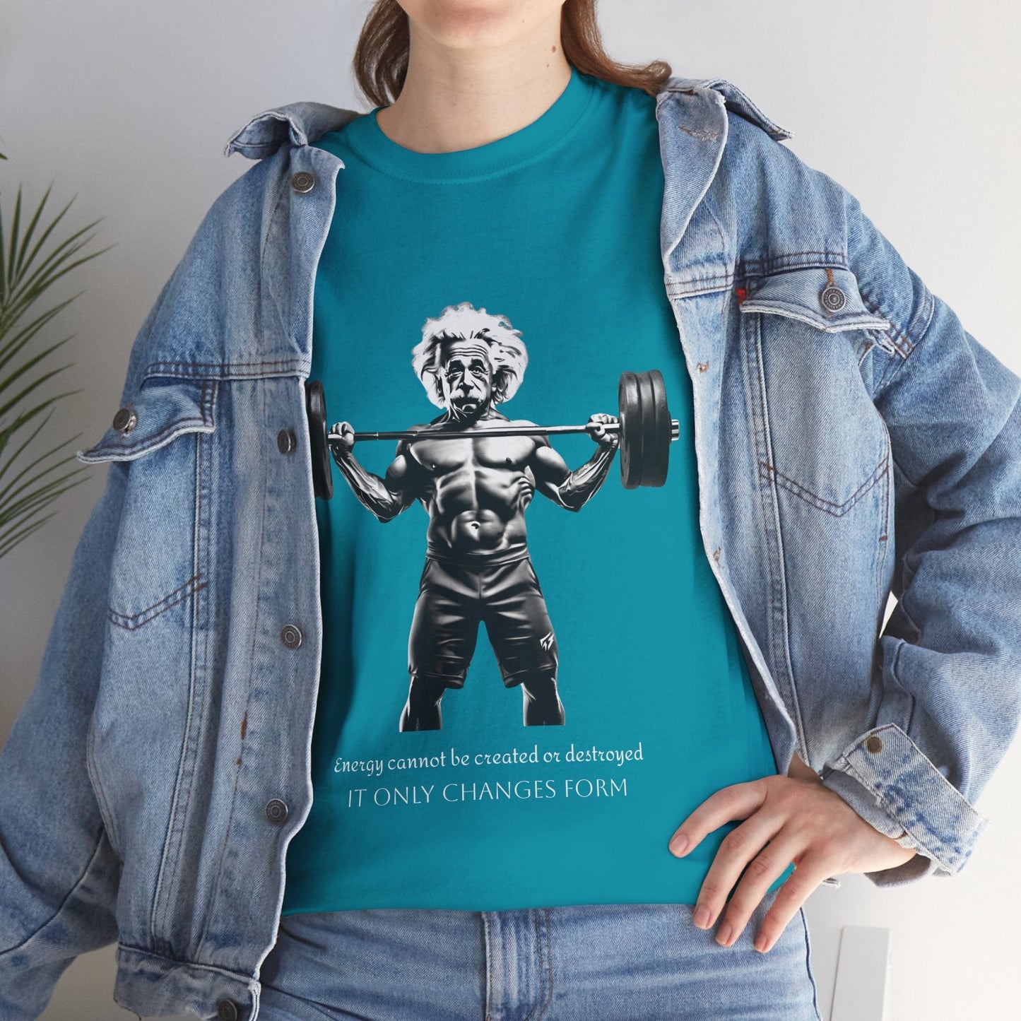 Camiseta de culturista Albert Einstein: la energía de Flashlander no se puede crear ni destruir, solo cambia de forma. Camiseta gráfica con cita