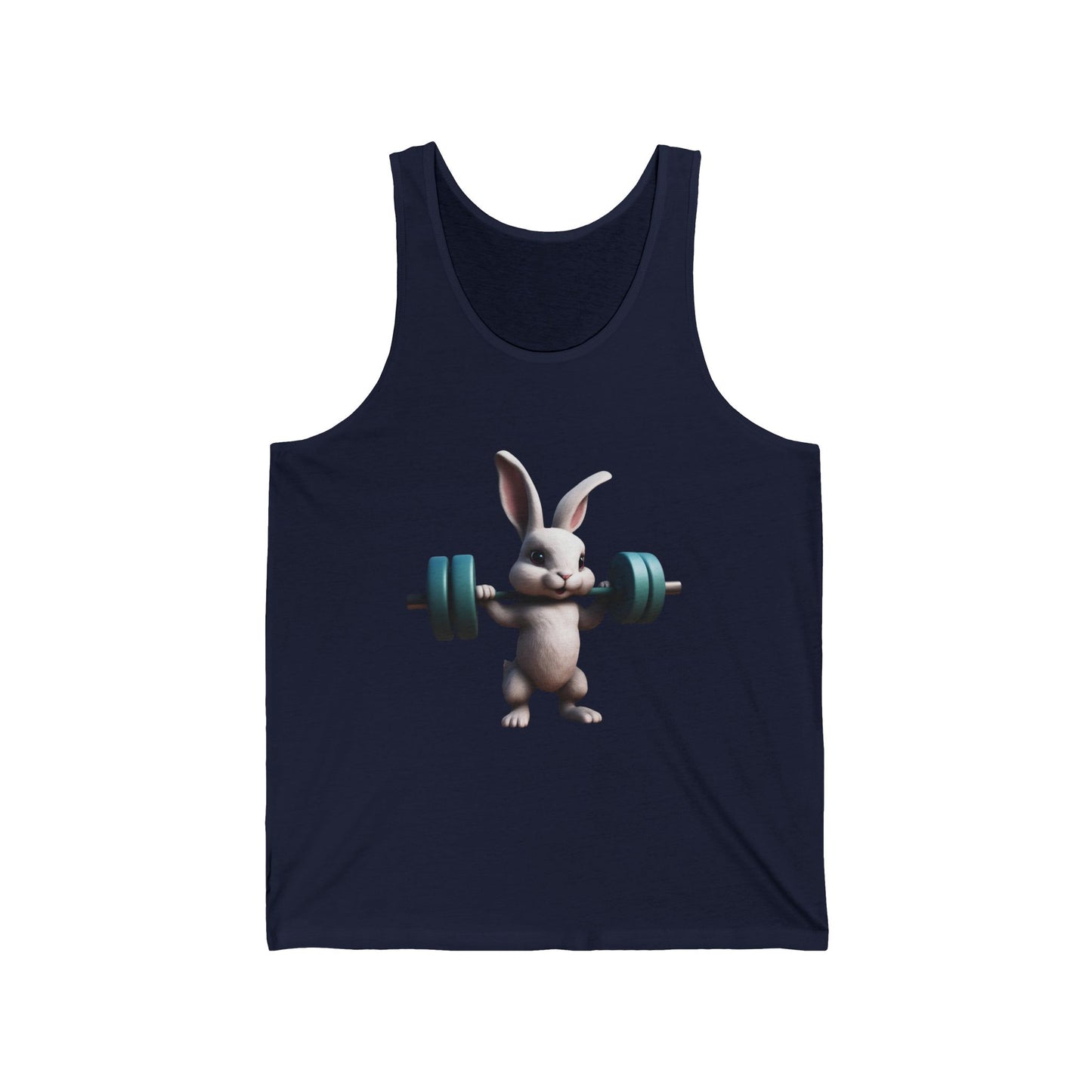 Weightlifting Rabbit Vintage Bunny Gym Cotton Unisex Jersey Tank