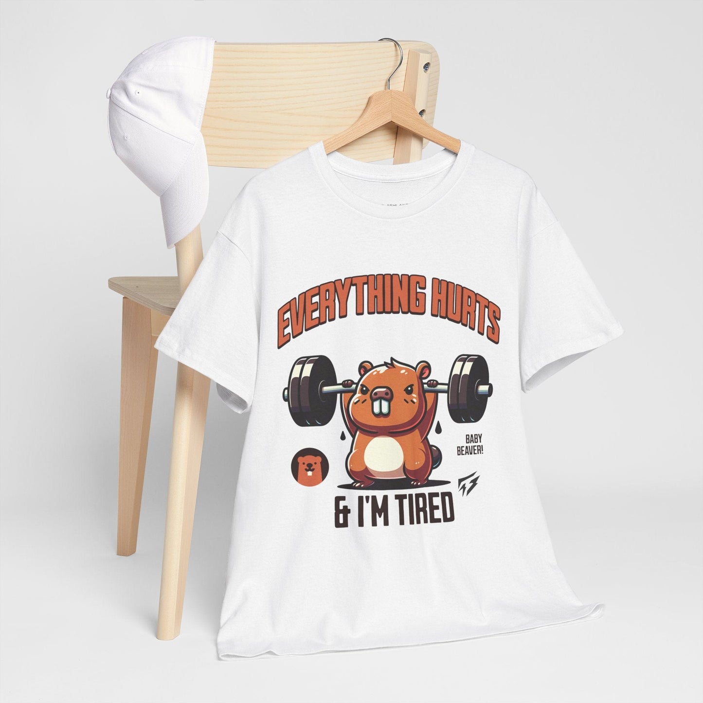 T-shirt de sport Beaver Everything Hurts &amp; I'm Tired T-shirt de sport Flashlander en coton unisexe noir anthracite T-shirt graphique de performance