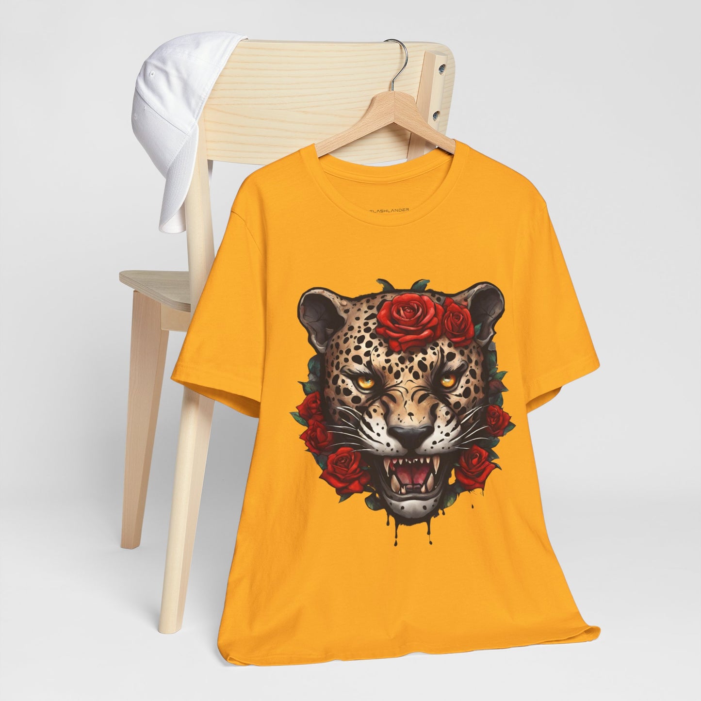 Jaguar Flames and Roses Graphic Tee Flashlander