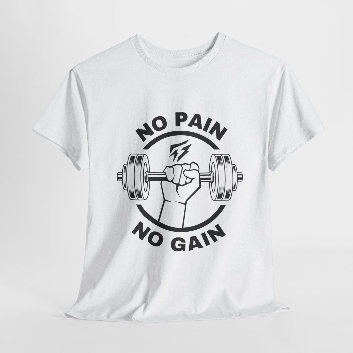 T-shirt de sport Lifting Flashlander avec citation « No Pain No Gain »