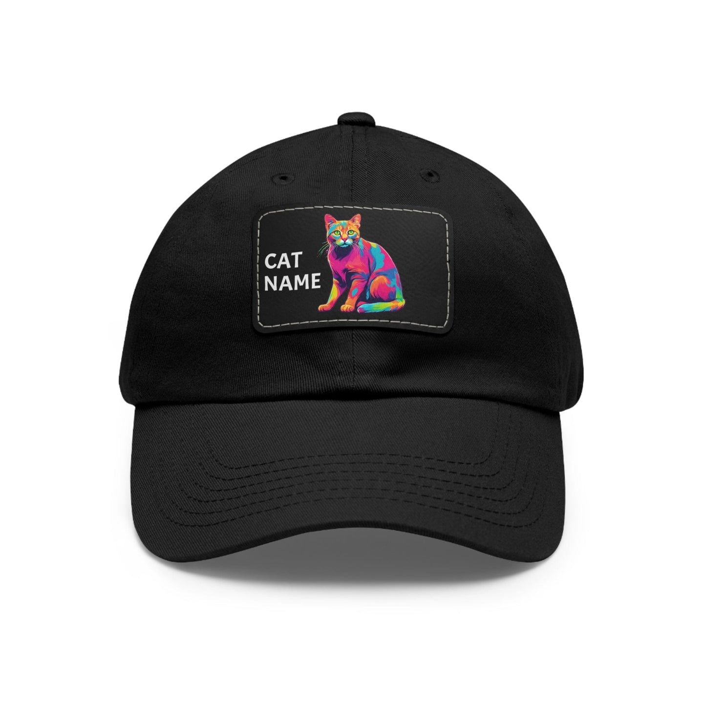 Cat Hat Sportswear Hat Cat Cap Cat Pop Art Hat Dad Hat with Patch (Rectangle) Baseball Cap Custom Hat Flashlander