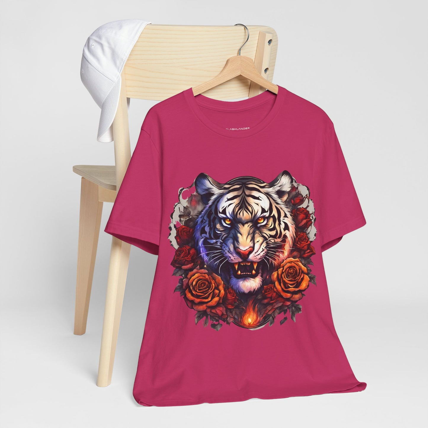 White Tiger Flames Flashlander Gym Shirt