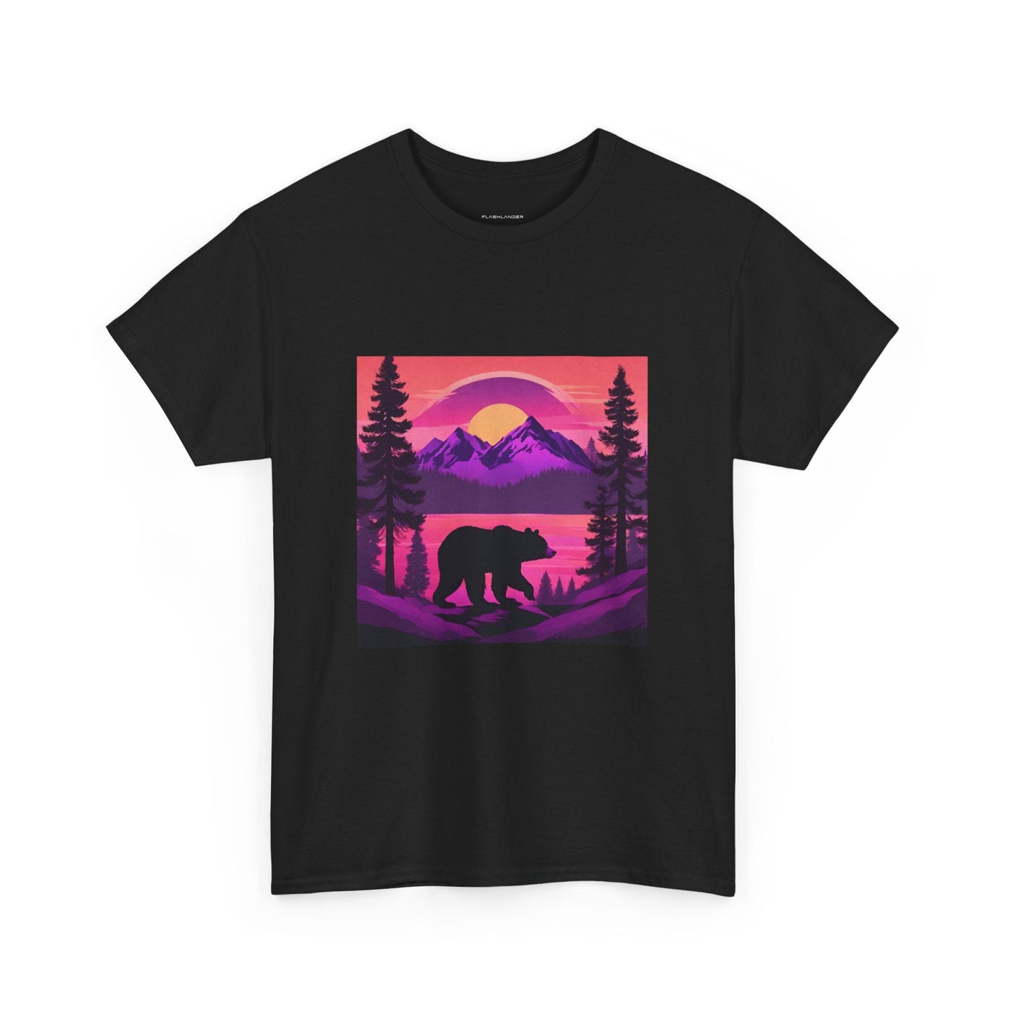 Bear Majestic Sunset Graphic Tee Flashlander