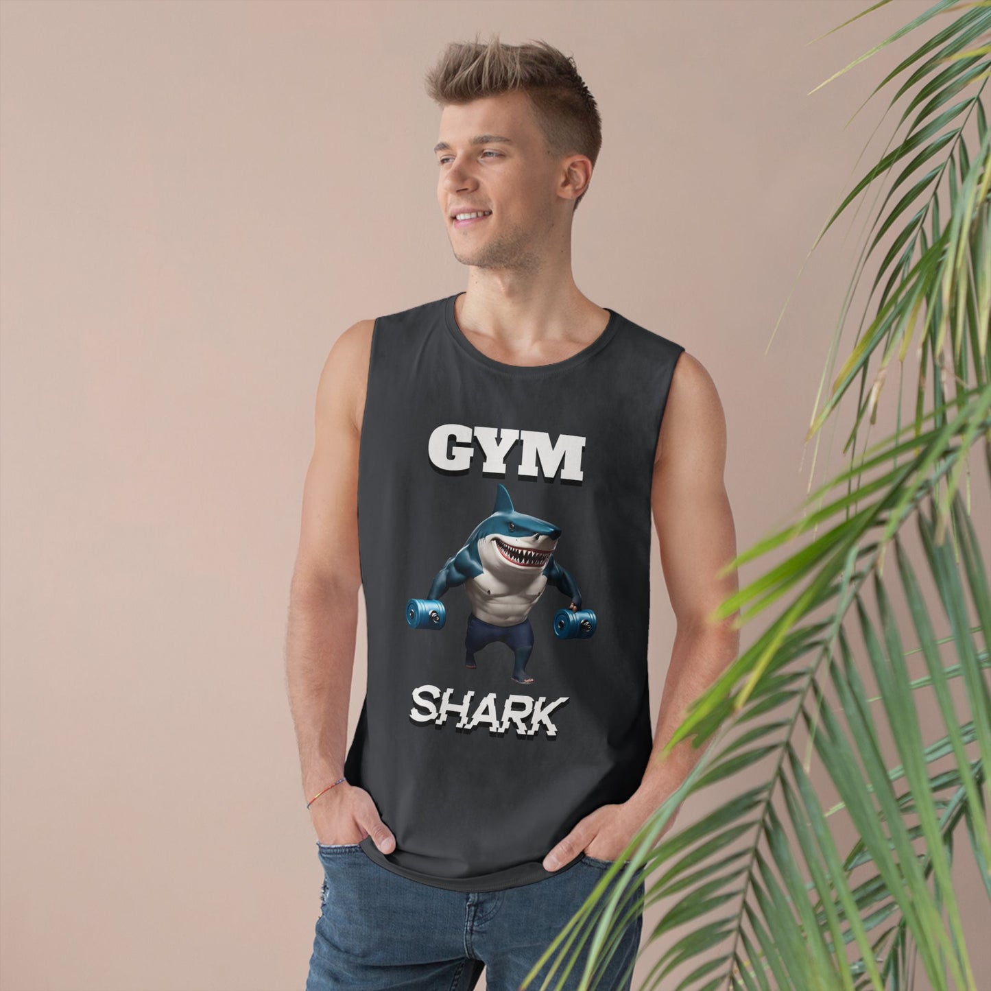 Shark Gym Scoop Bottom Cotton Unisex Barnard Performance Tank