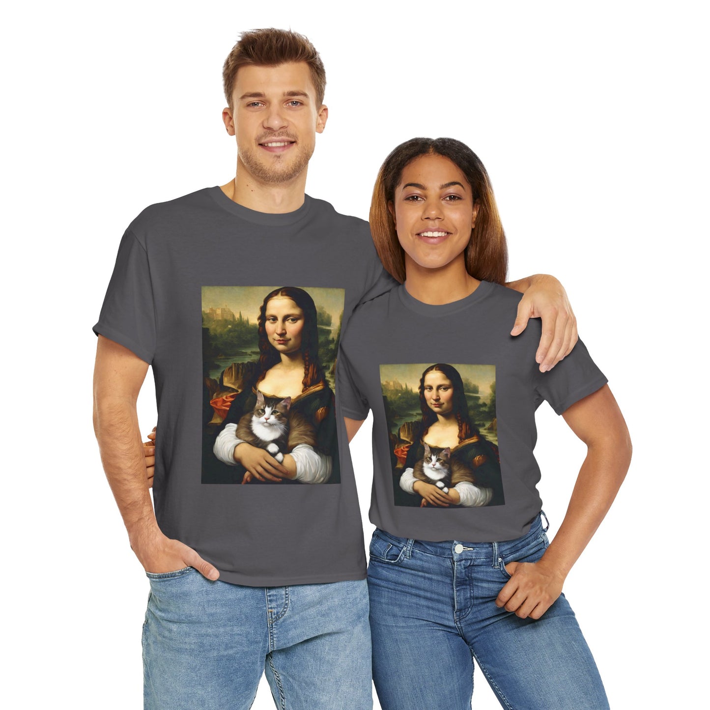 Mona Lisa with Cat - Flashlander Gym Shirt